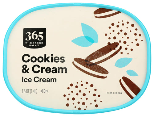 Cookies & Cream Ice Cream 1.5 QT 365 By Whole Foods Market