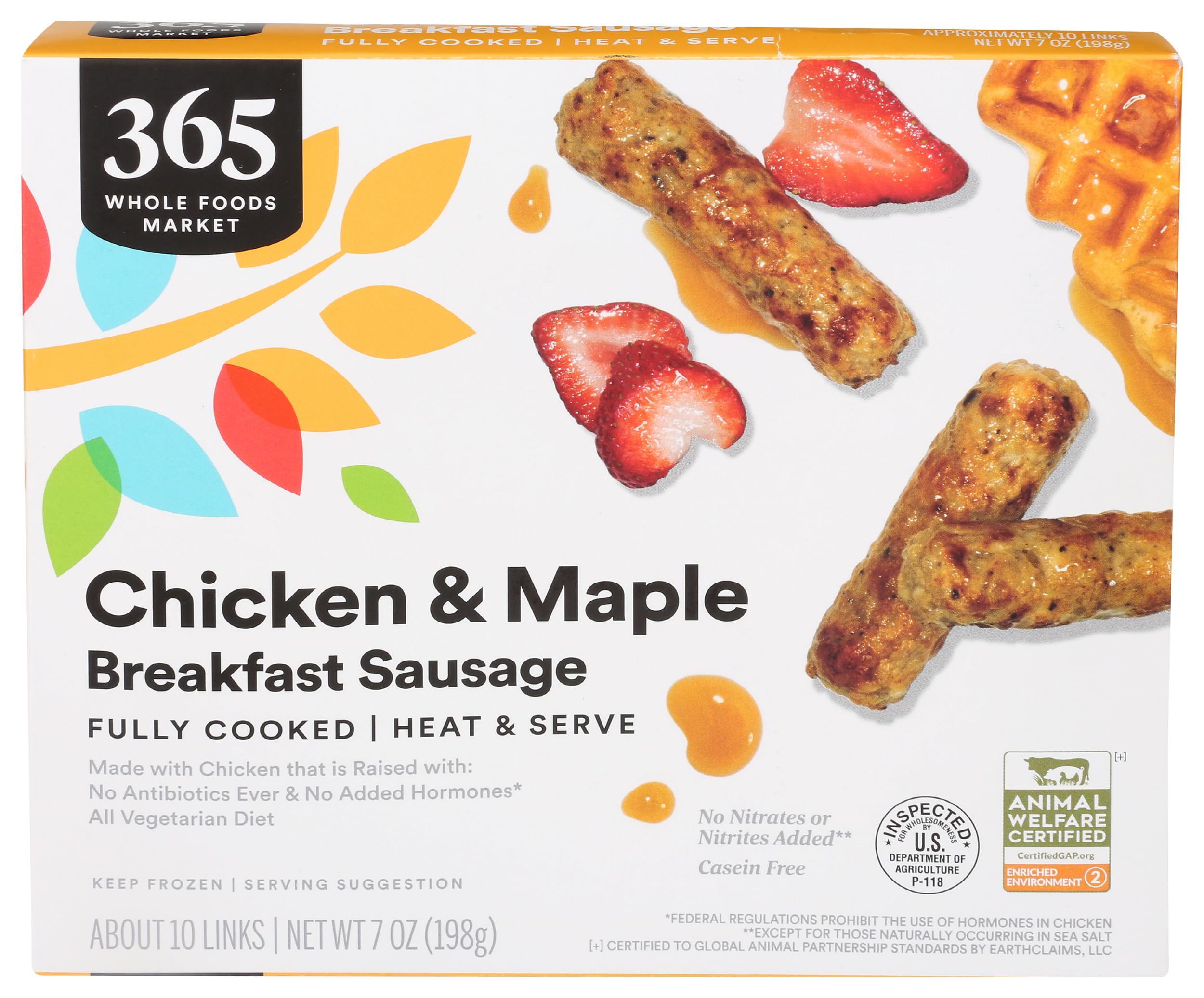 Chicken Sausage Breakfast Link Maple 7 Oz 365 By Whole Foods Market