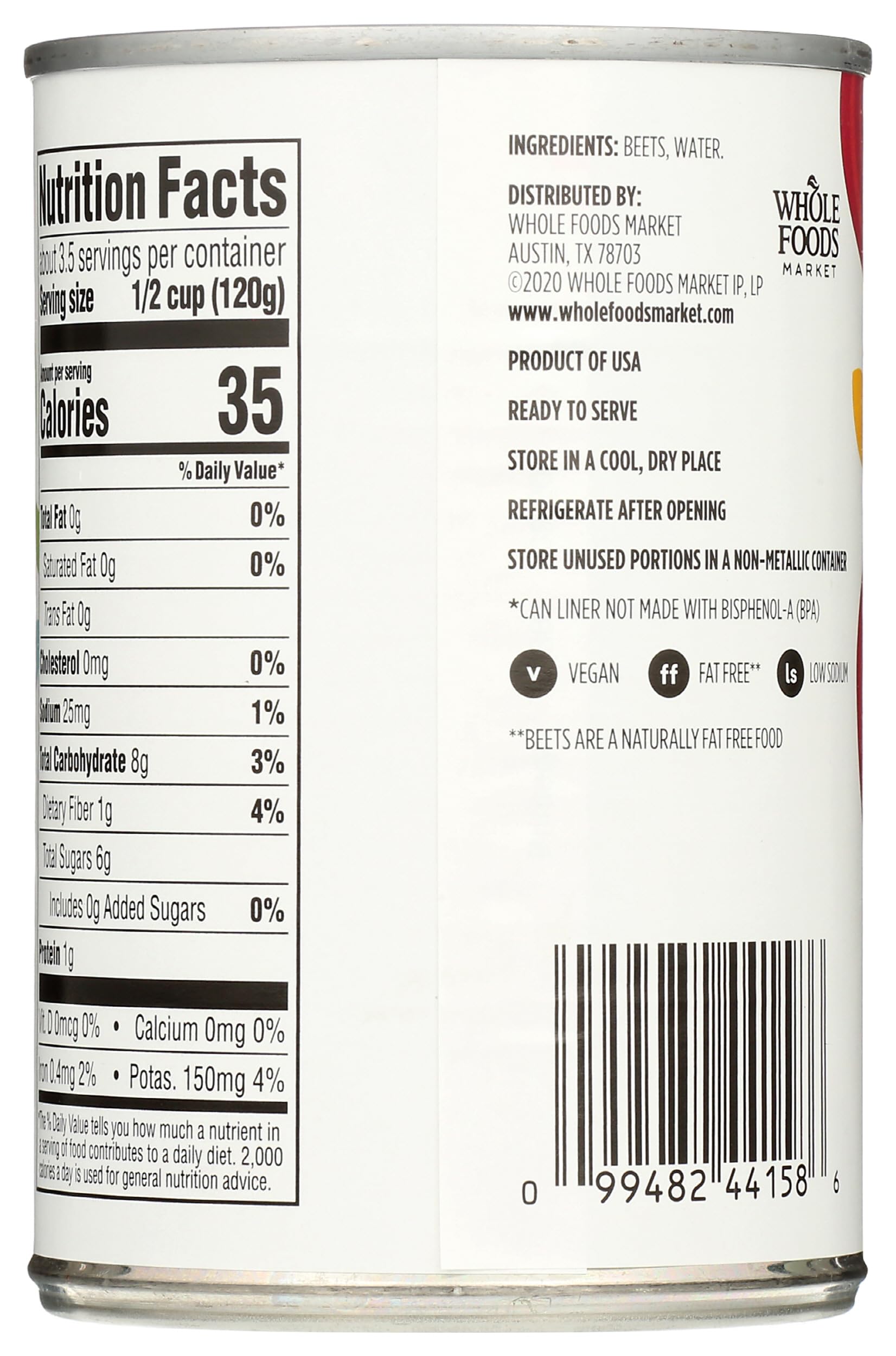 Sliced Beets No Salt Added 15 Oz 365 By Whole Foods Market