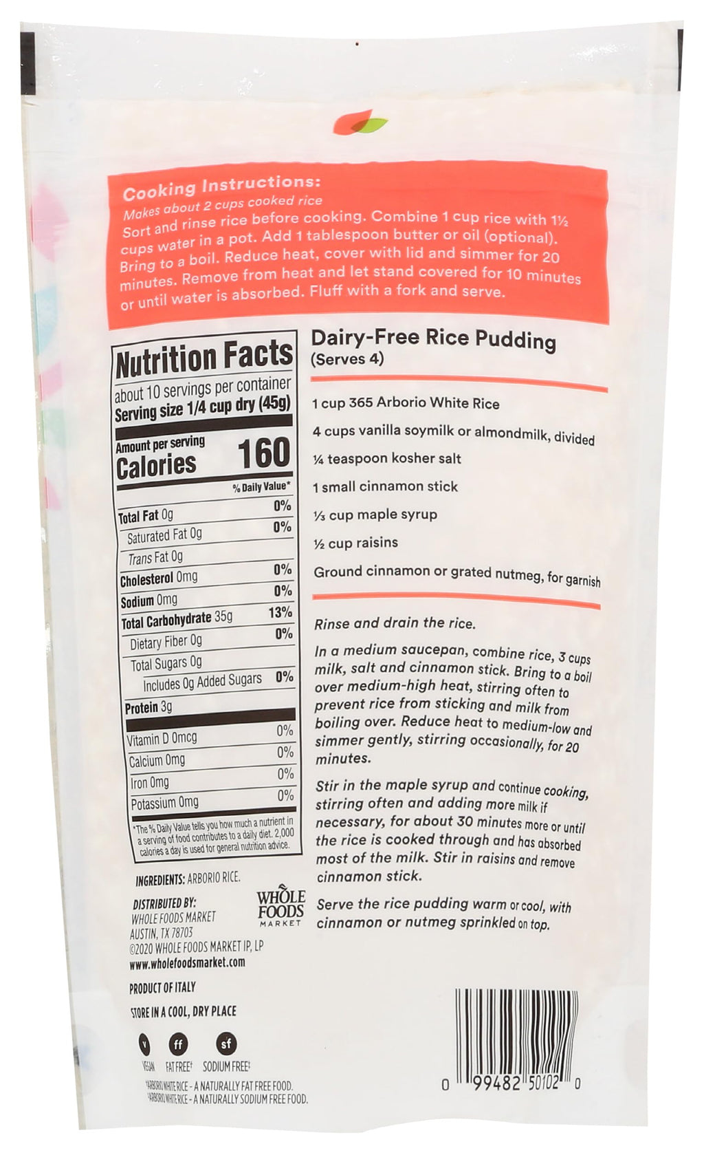 Arborio White Rice 16 Oz 365 By Whole Foods Market