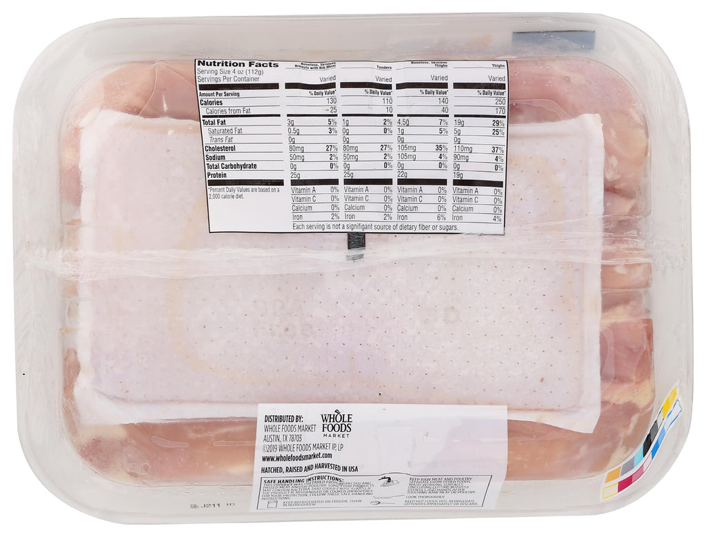 Boneless Skinless Chicken Thighs 1.5 Lb 1 Count 365 By Whole Foods Market