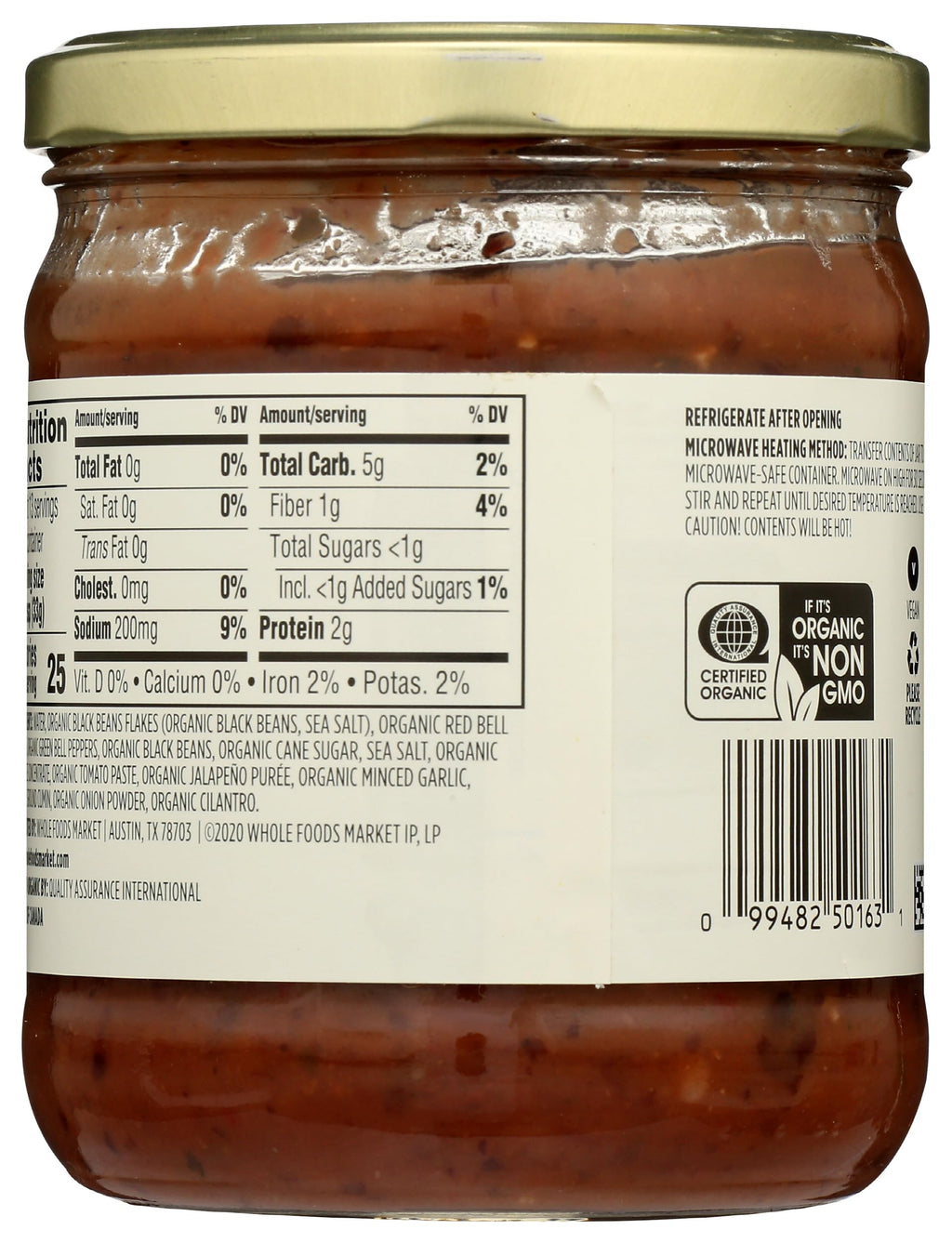 Organic Black Bean Dip 15 Oz 365 By Whole Foods Market