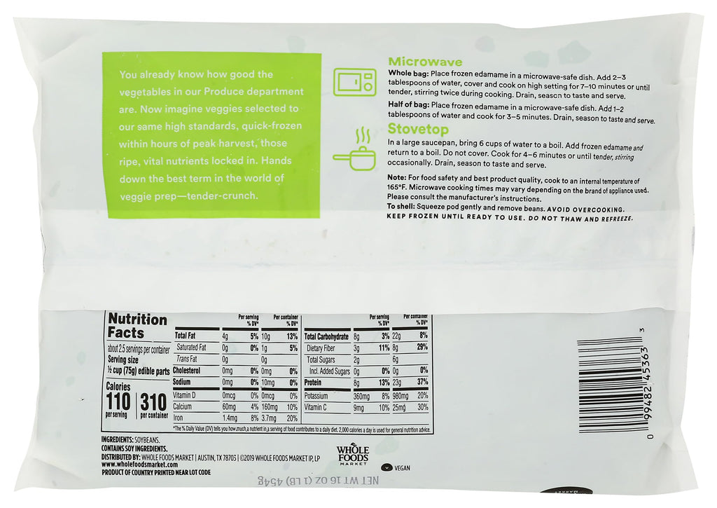 Frozen Edamame 16 Oz 365 By Whole Foods Market