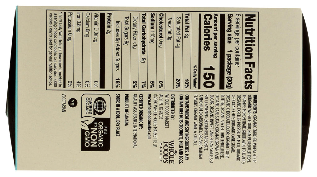 Organic Chocolate Chip Cookie Bites 6.3 Oz 1 Count 365 By Whole Foods Market