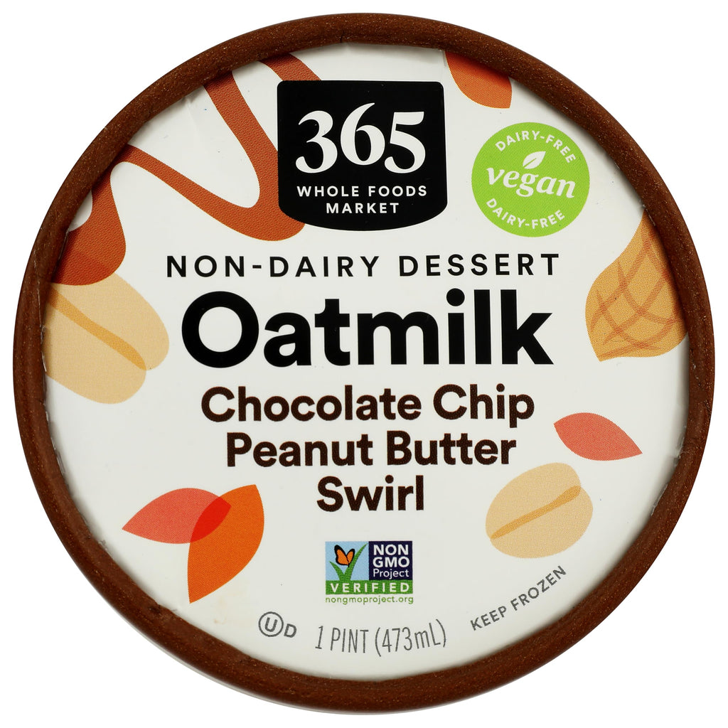 Chocolate Chip Peanut Butter Oat Milk Frozen Dessert 1 PT 365 By Whole Foods Market