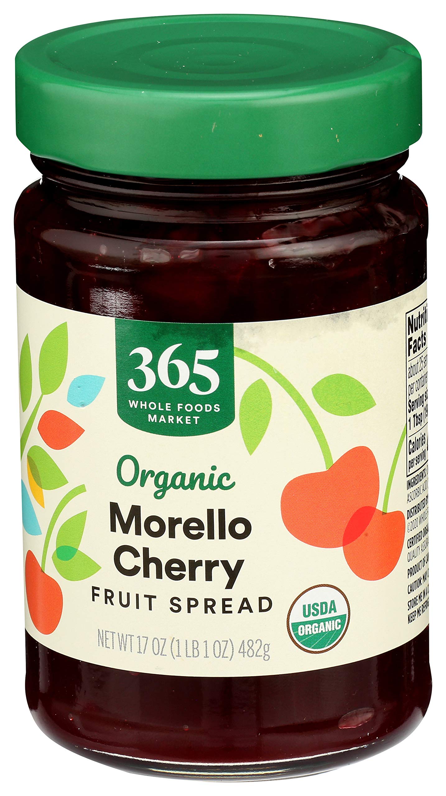 Organic Cherry Fruit Spread 17 Oz 365 By Whole Foods Market