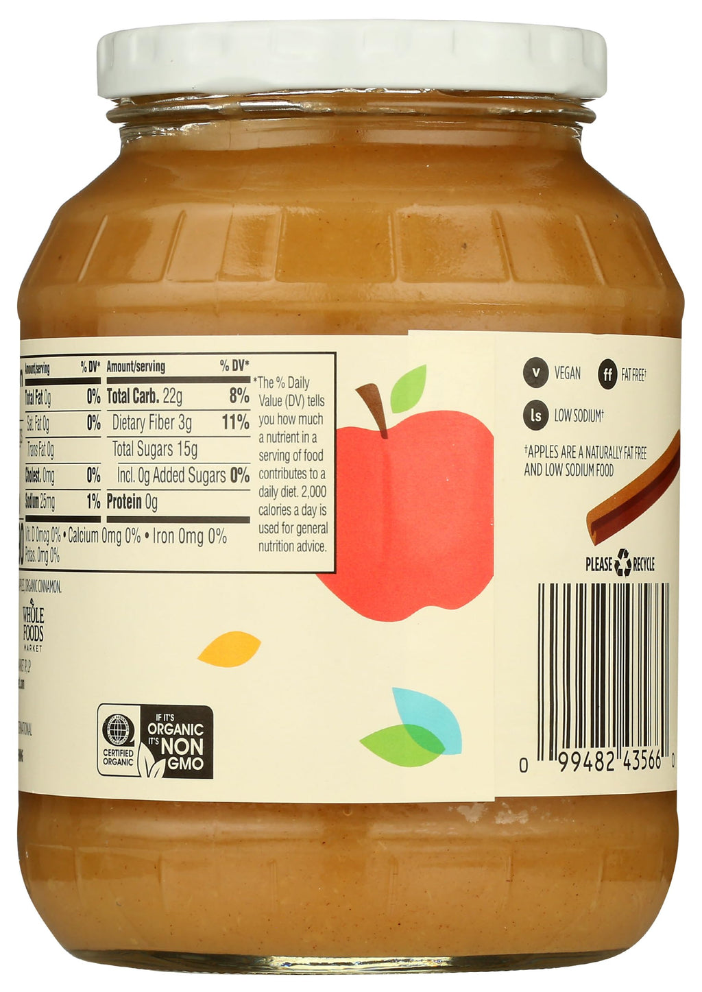 Organic Cinnamon Applesauce Unsweetened 24 Oz 365 By Whole Foods Market