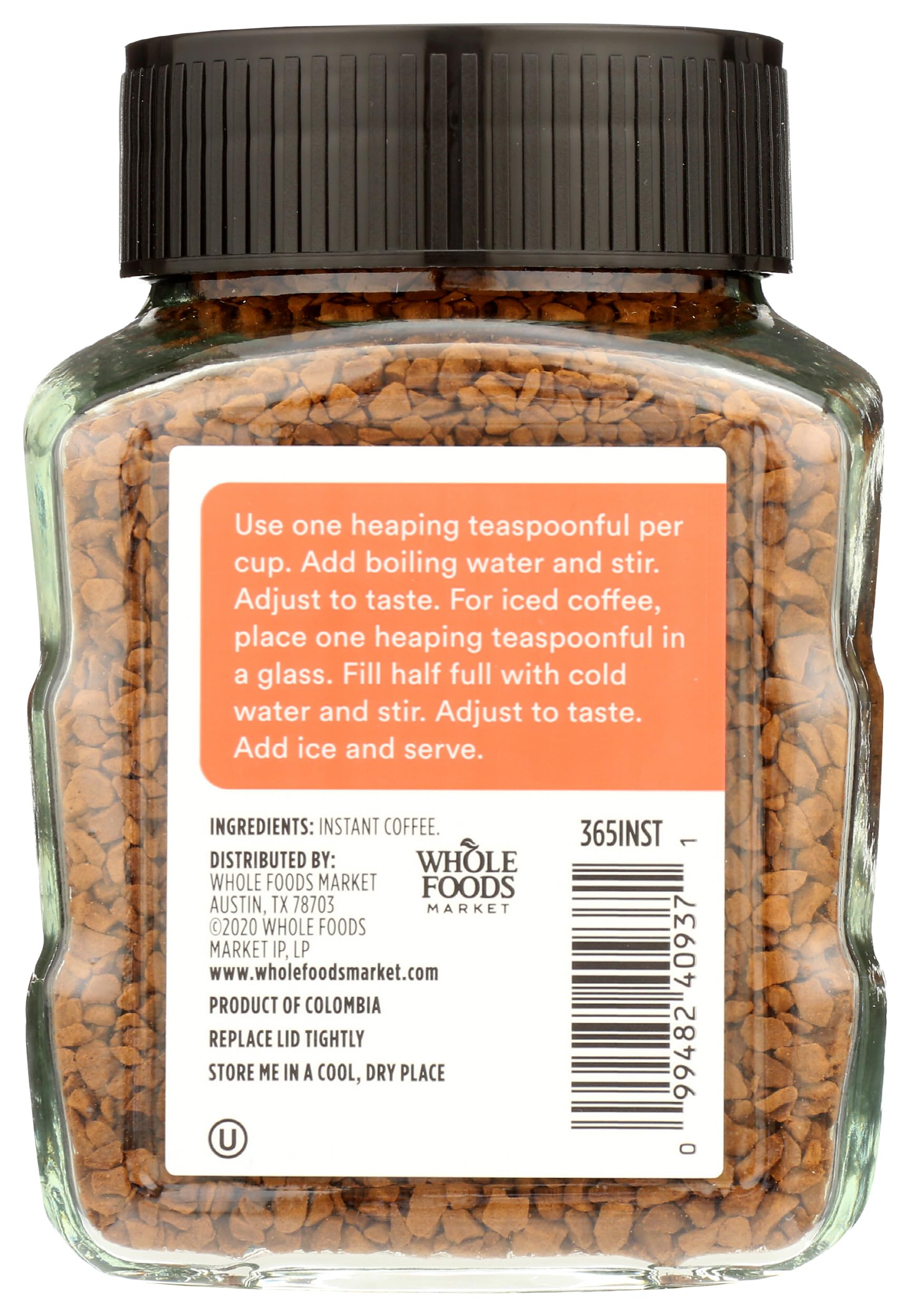 Instant Coffee Dark Roast 3.5 Oz 1 Count 365 By Whole Foods Market
