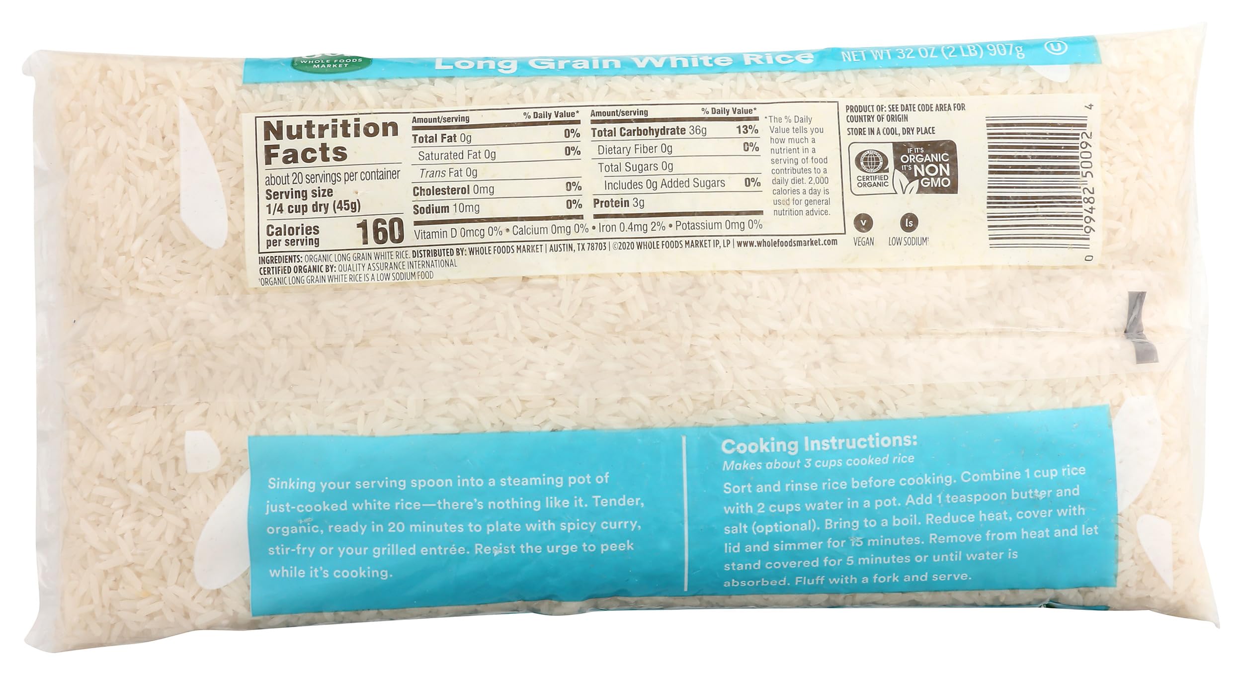 Organic Long Grain White Rice 32 Oz 365 By Whole Foods Market