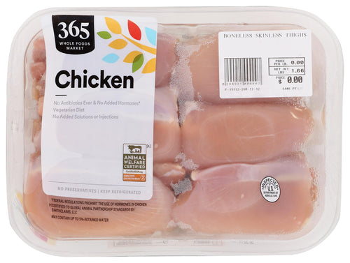 Boneless Skinless Chicken Thighs 1.5 Lb 1 Count 365 By Whole Foods Market