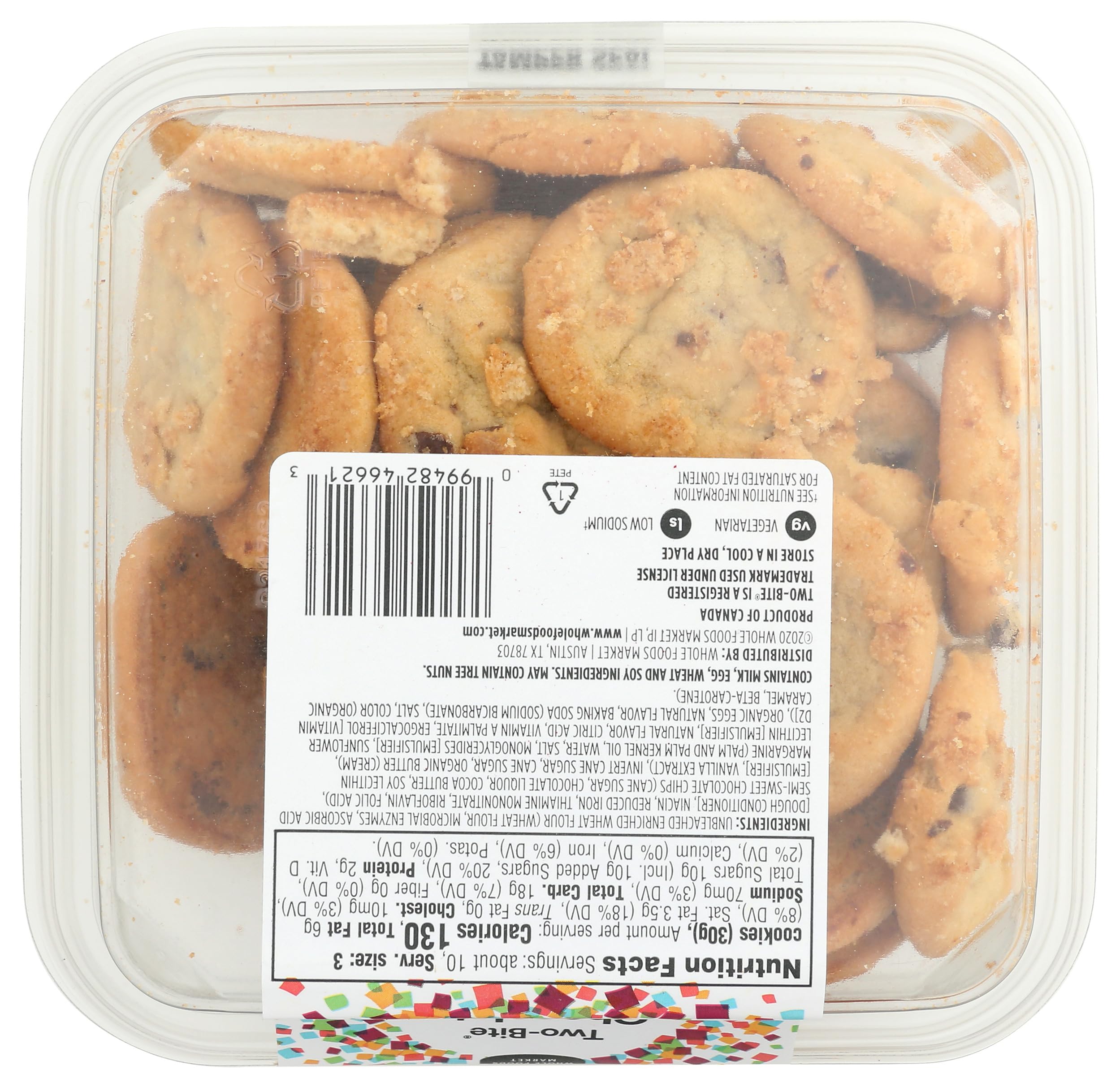 Two-Bite Chocolate Chip Cookies 10.5 Oz 365 By Whole Foods Market