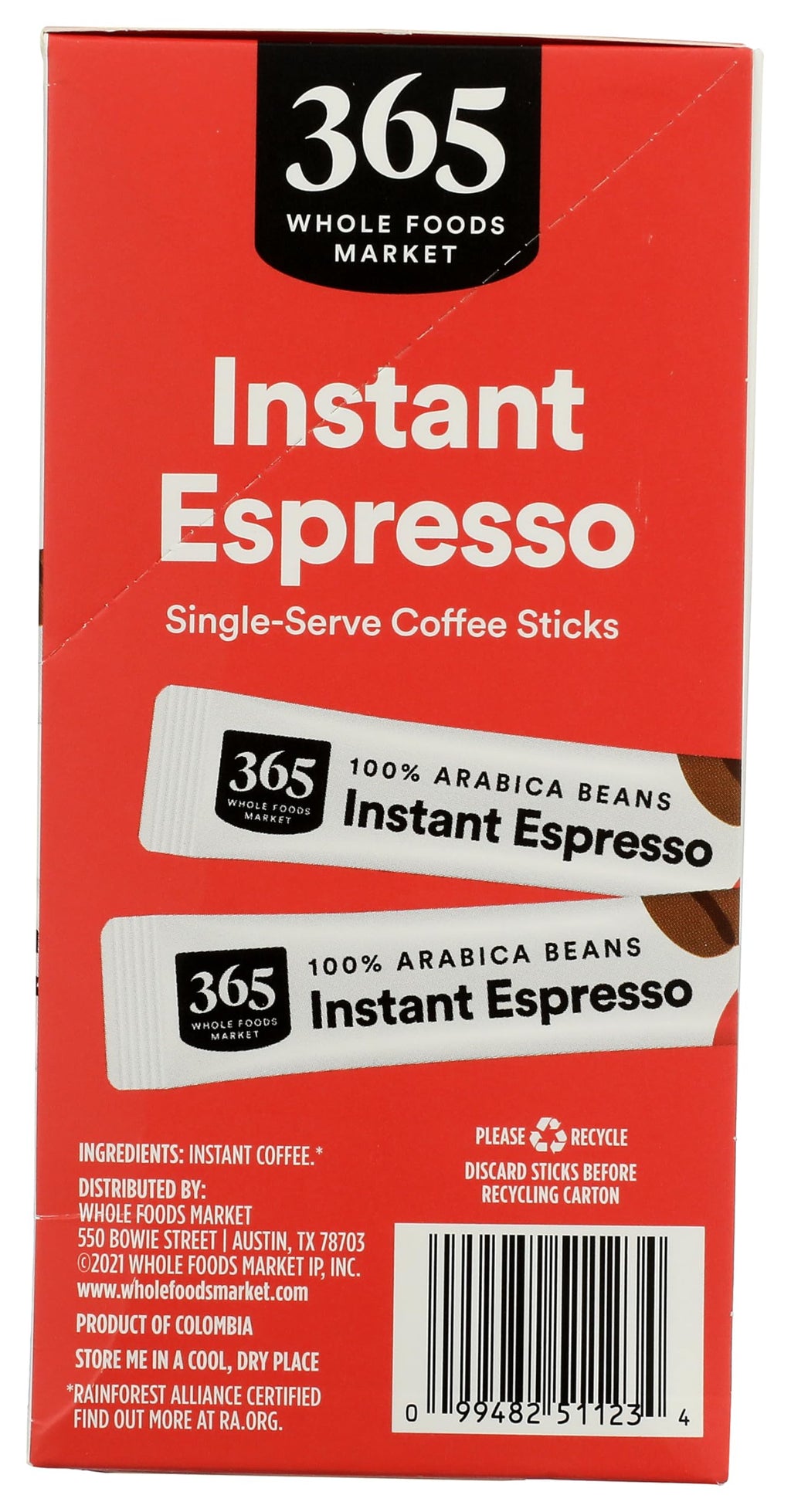 Instant Espresso Dark Roast 25 Count 2.65 Oz 365 By Whole Foods Market