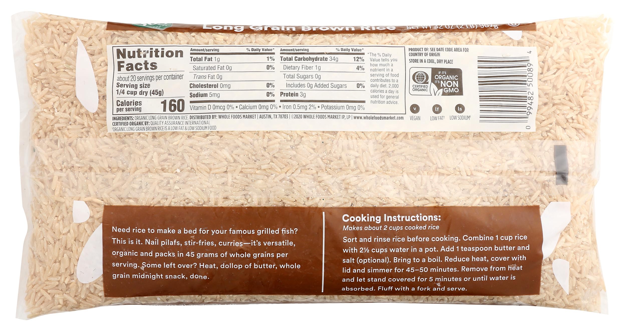 Organic Long Grain Brown Rice 32 Oz 365 By Whole Foods Market