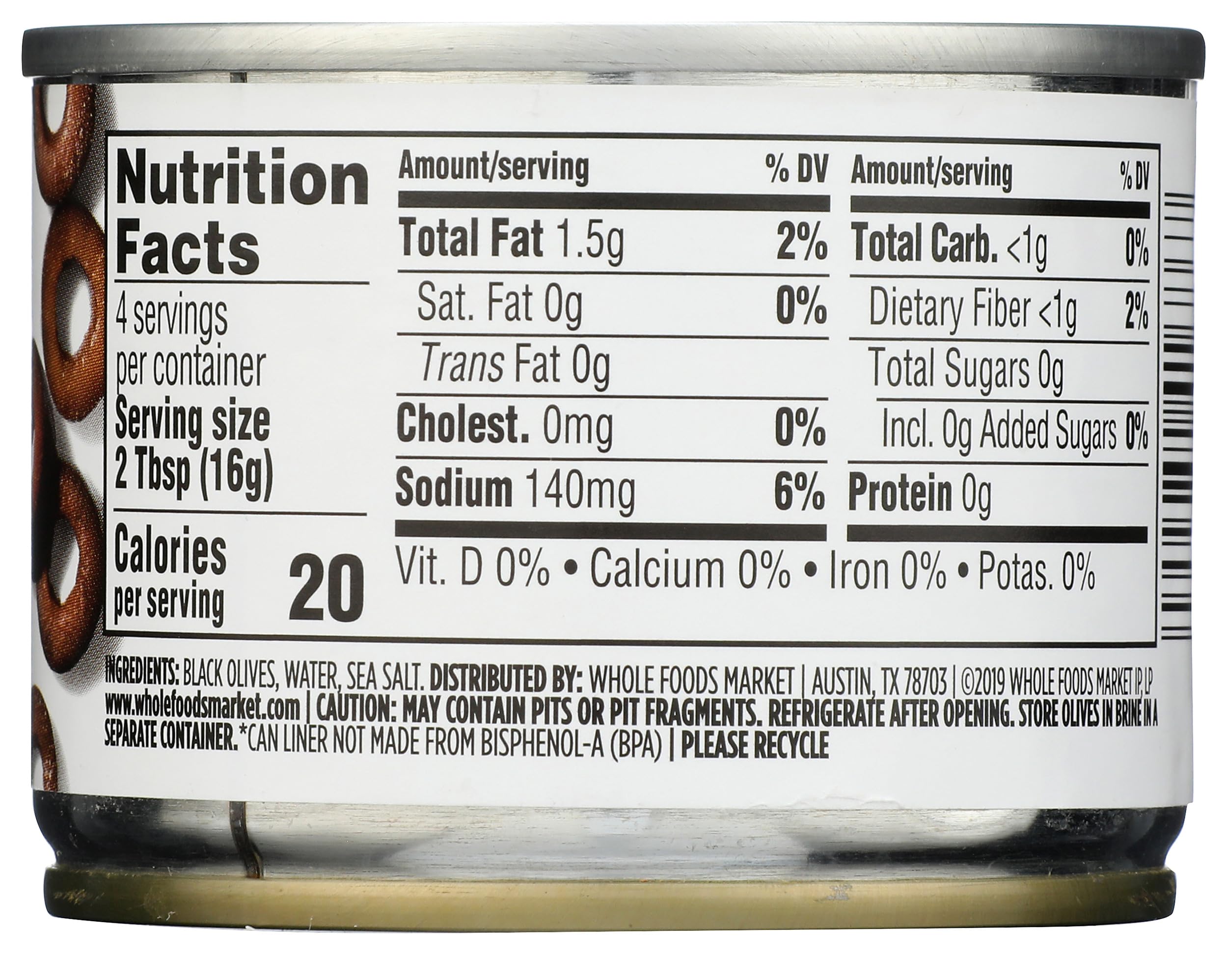 Ripe Sliced Olives 2.25 Oz 365 By Whole Foods Market