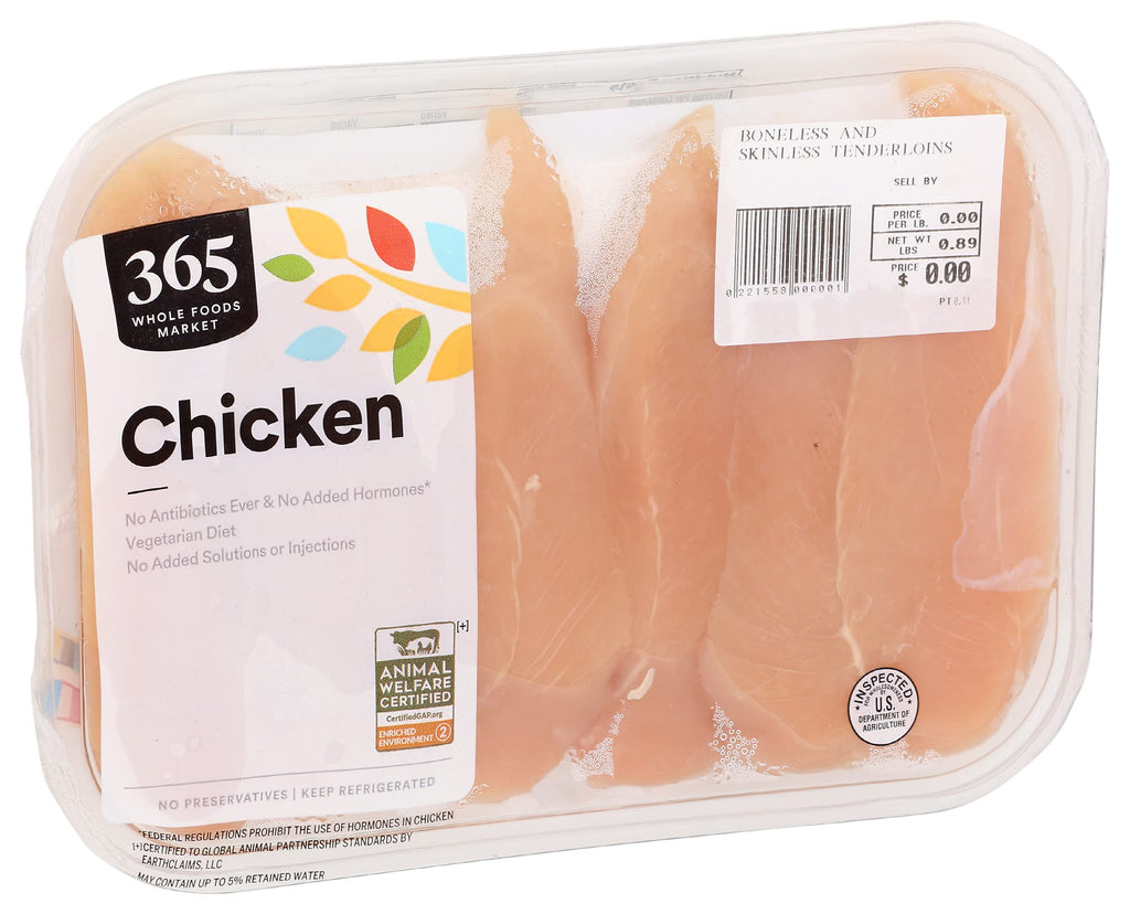 Boneless Skinless Chicken Breast Tenderloin 16 Oz 365 By Whole Foods Market