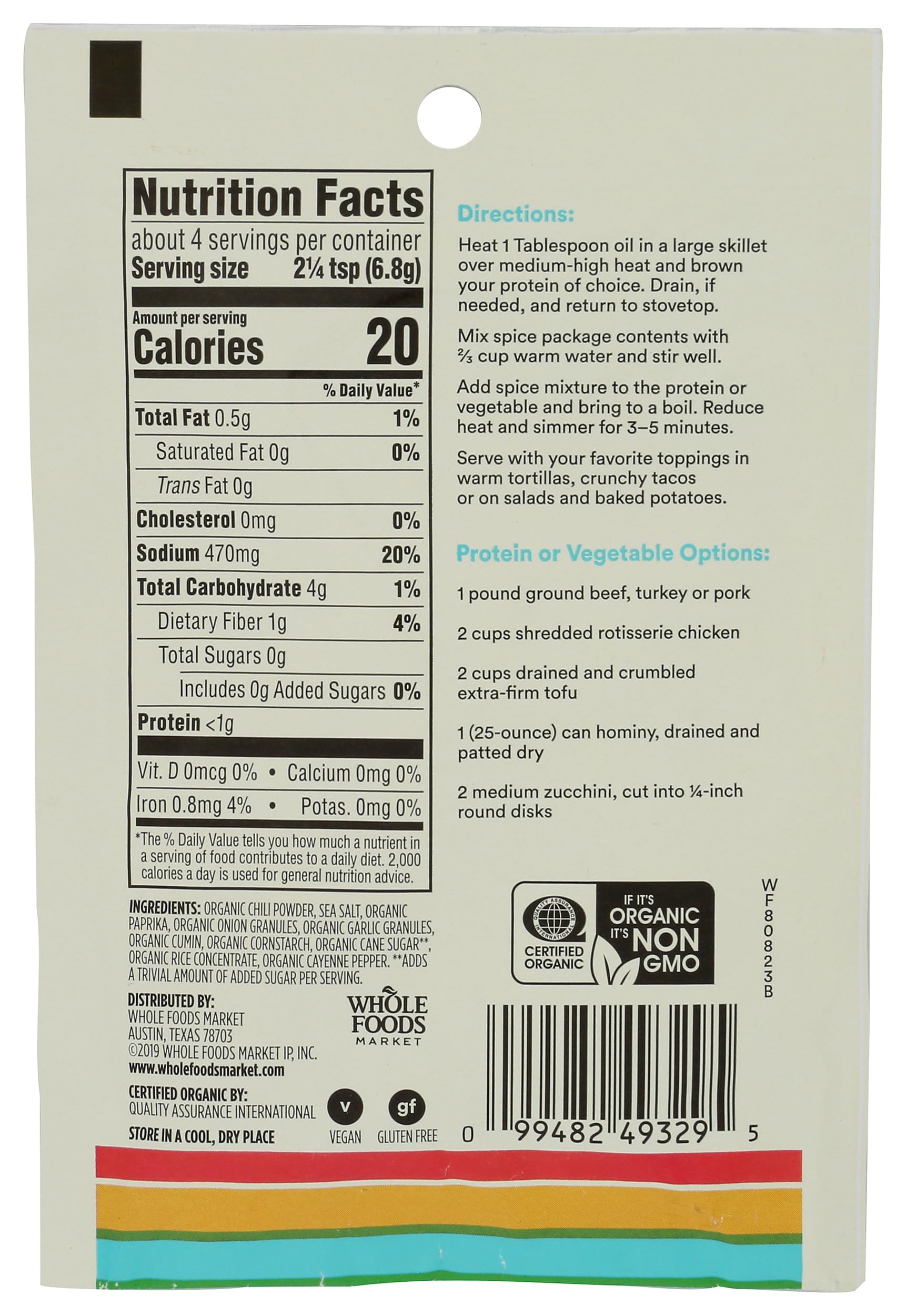 Organic Taco Seasoning 1 Oz 365 By Whole Foods Market