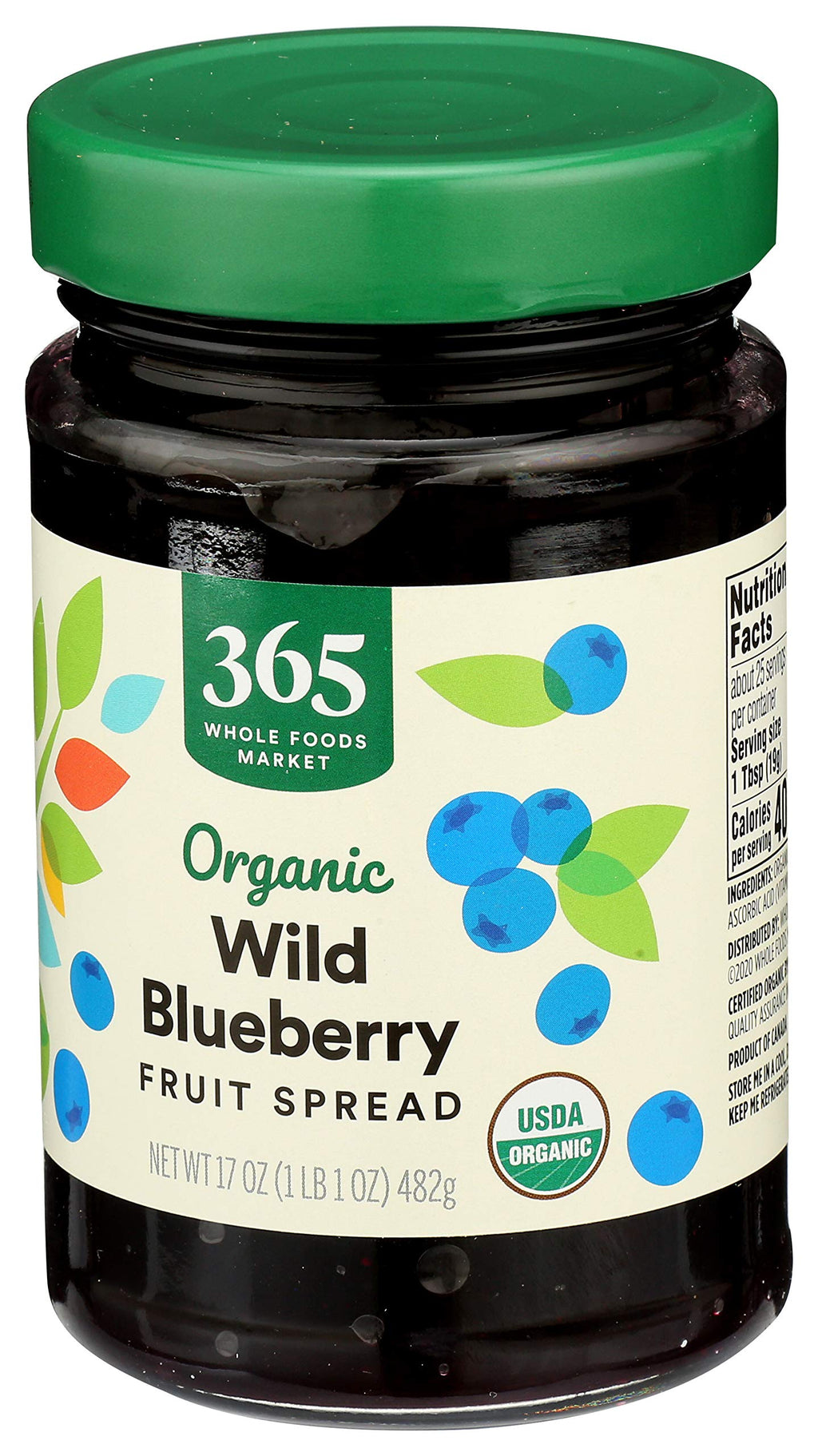 Organic Wild Blueberry Fruit Spread 17 Oz 365 By Whole Foods Market