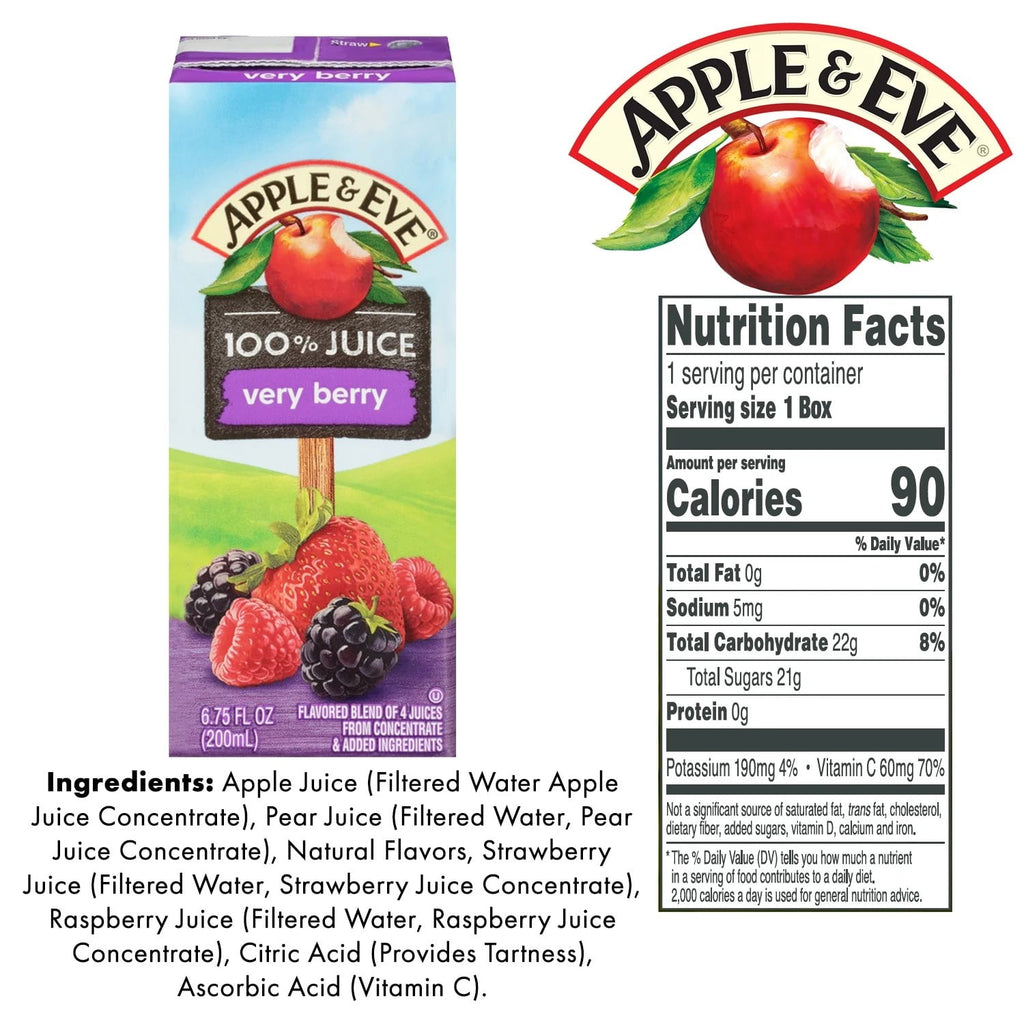 Apple & Eve 100% Juice Drink Variety Pack 6.75 fl oz 32 Count