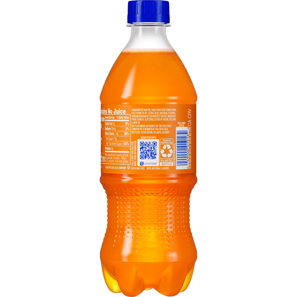 Fanta Orange Soda Pop Bottle 20 Fl Oz