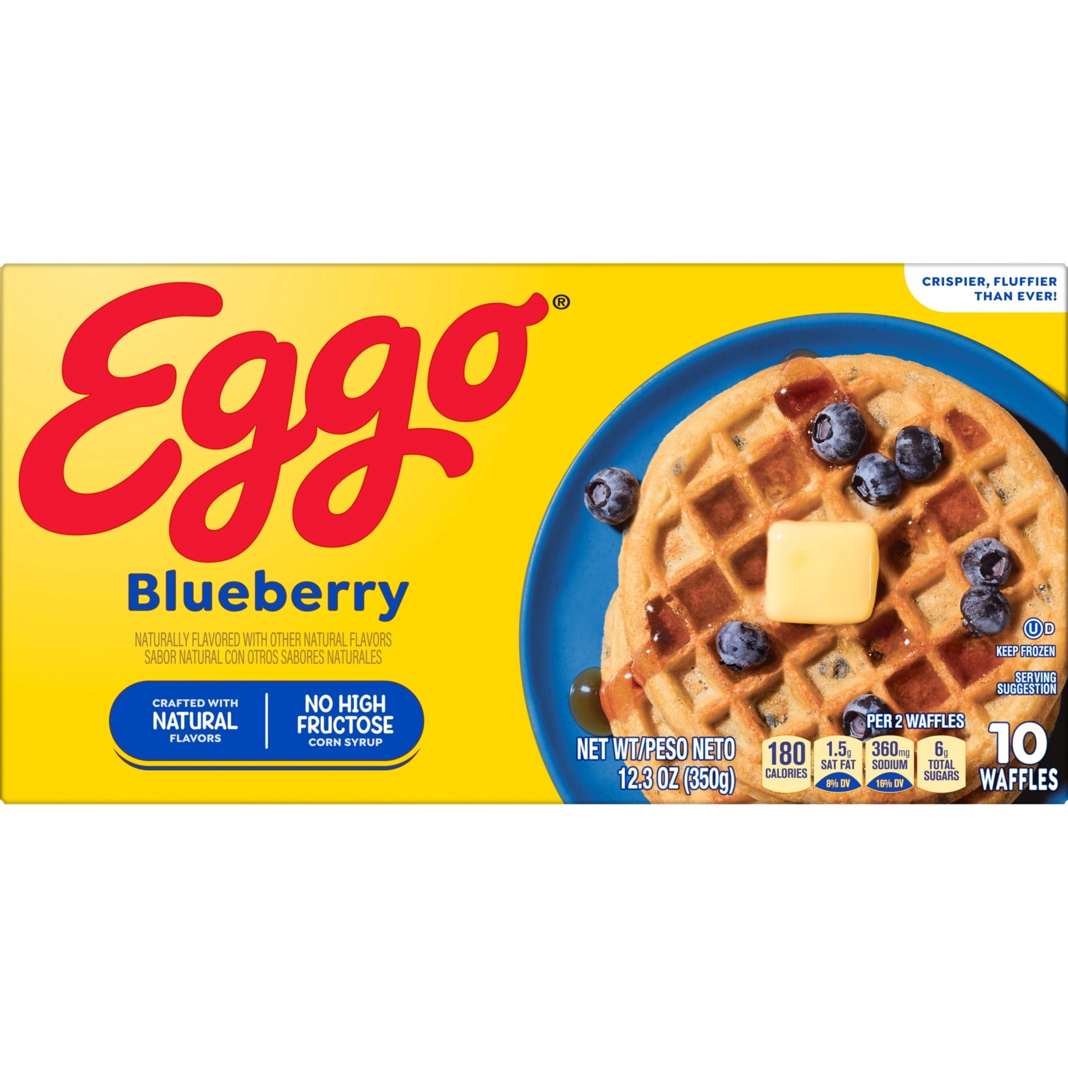 Eggo Blueberry Waffles Frozen Breakfast 12.3 Oz 10 Count