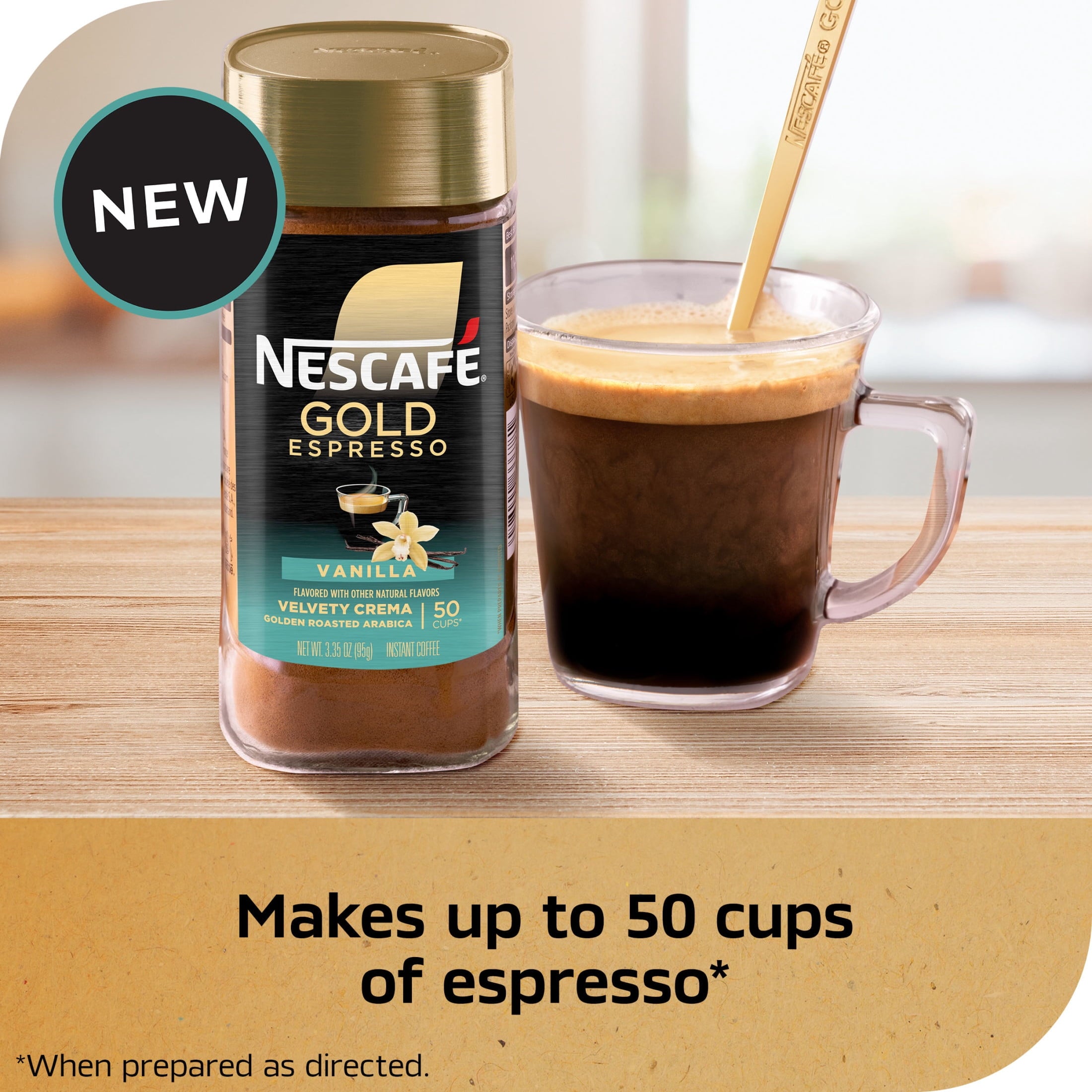 NESCAFÉ Gold Espresso Vanilla Flavored Naturally Caffeinated Medium Instant Coffee 3.35 oz