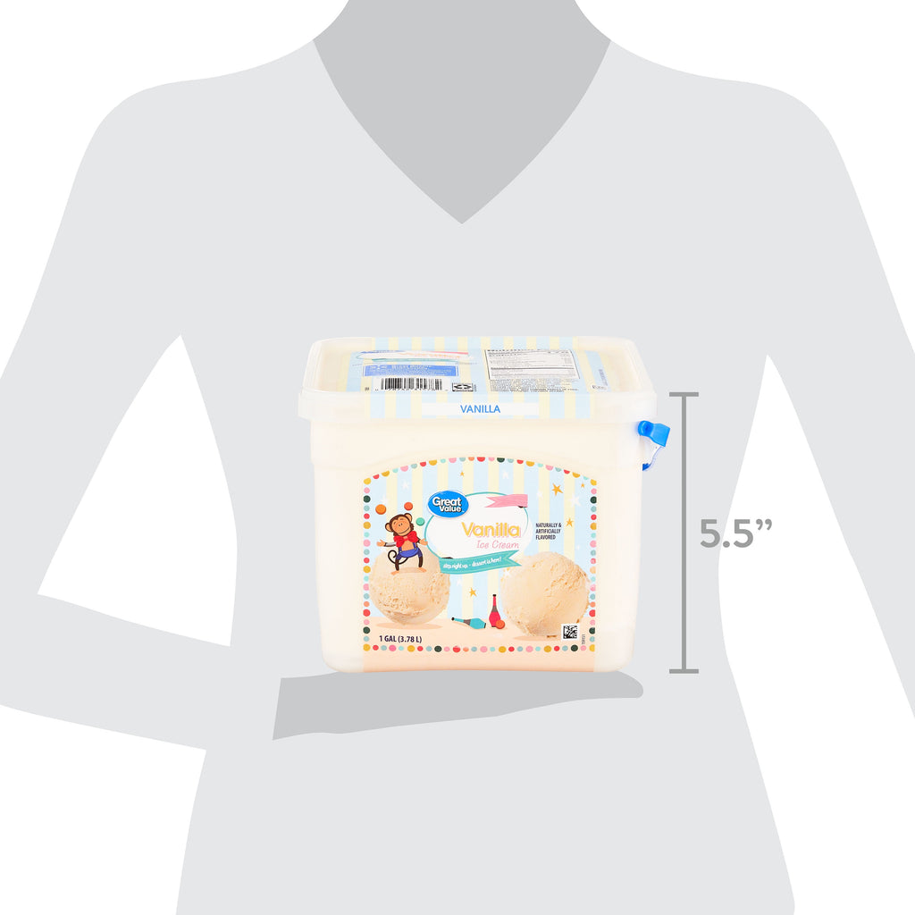 Great Value Vanilla Ice Cream 128 Fl Oz Plastic Tub