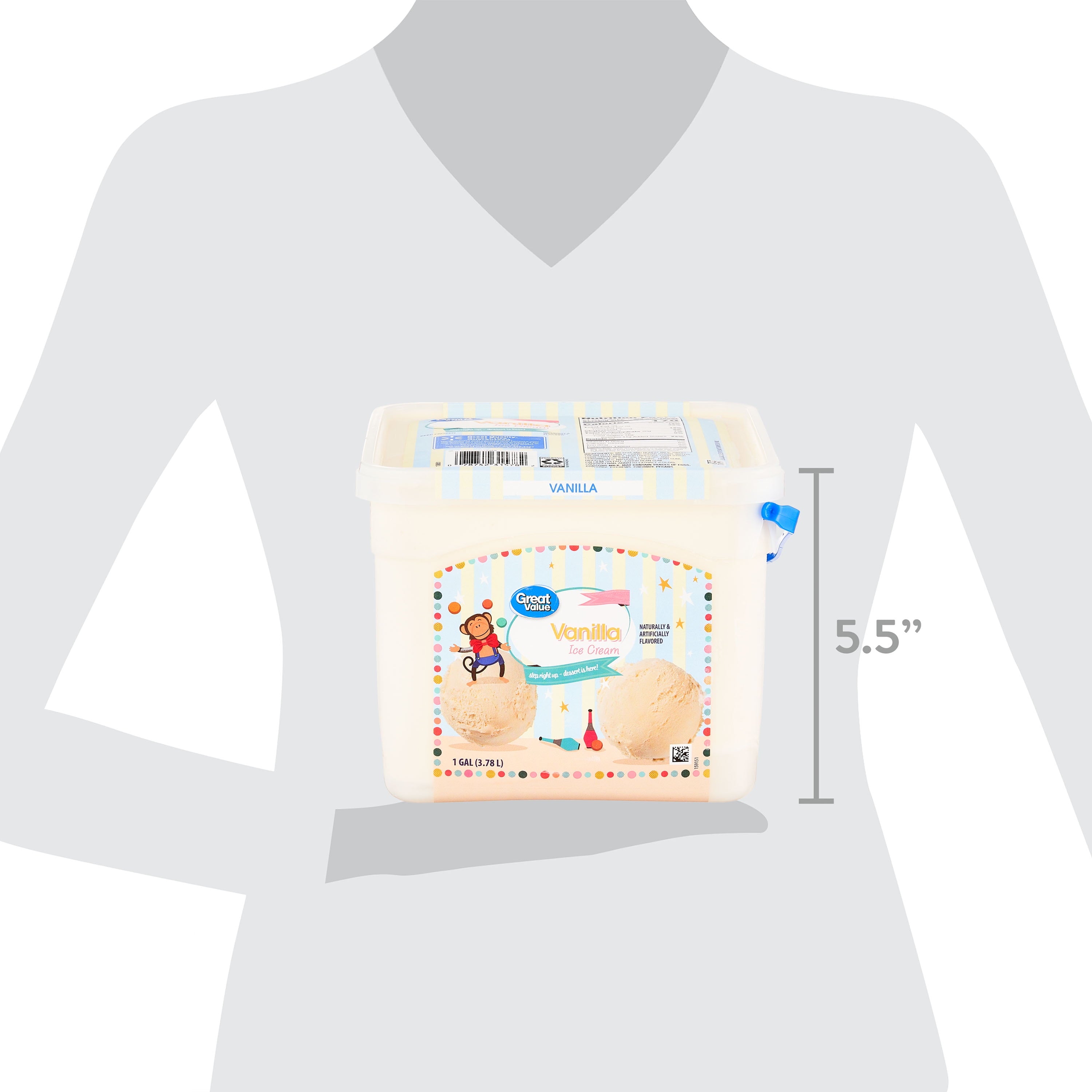 Great Value Vanilla Ice Cream 128 Fl Oz Plastic Tub