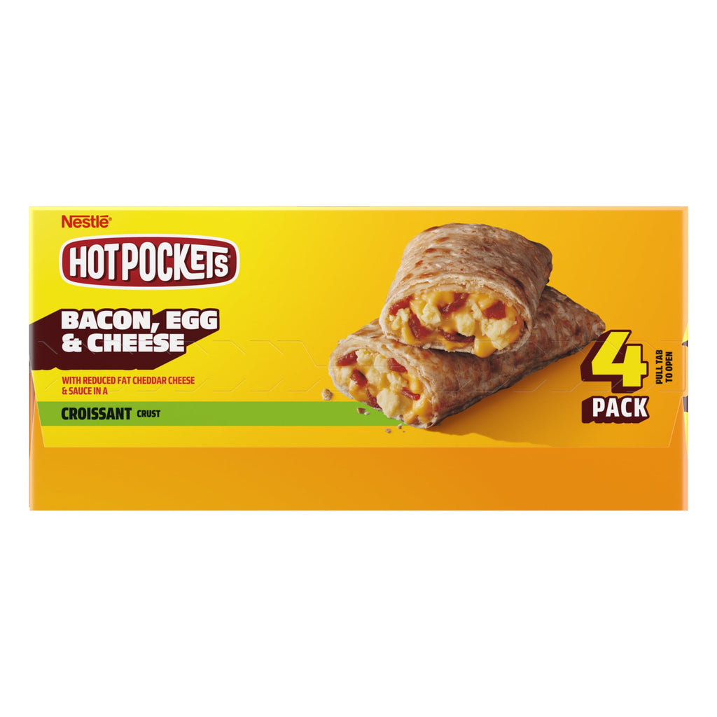 Hot Pockets Bacon Egg And Cheese Frozen Breakfast Sandwich Croissant Crust 4 Pack 17 Oz