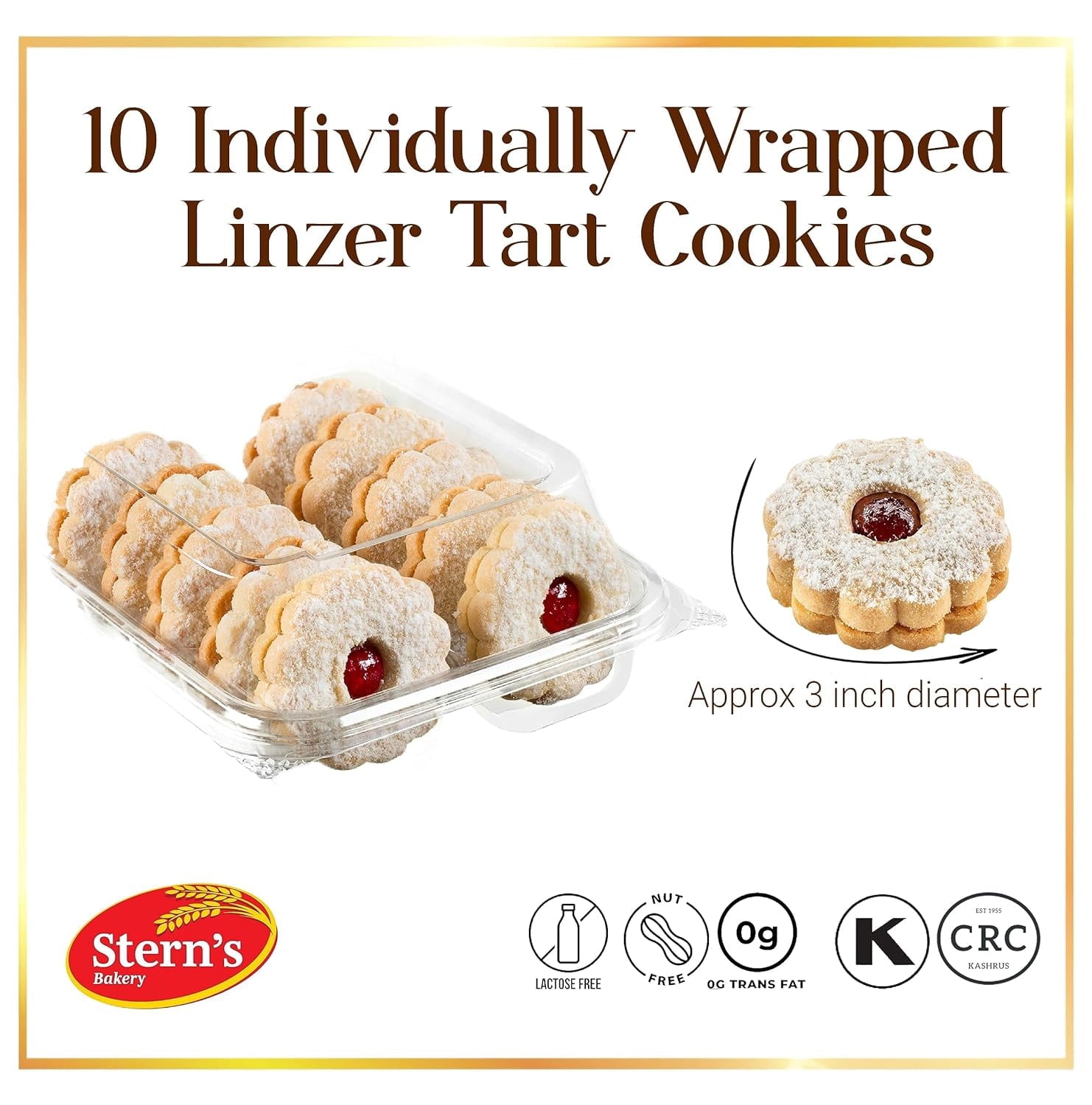 Linzer Tart Cookies Raspberry Jam 9 Oz 10 Count Stern's Bakery