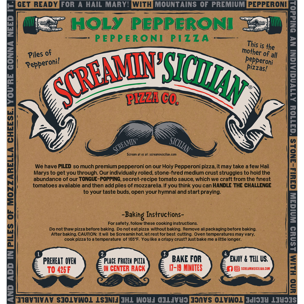 Screamin' Sicilian Holy Pepperoni Frozen Pizza 22.3 Oz