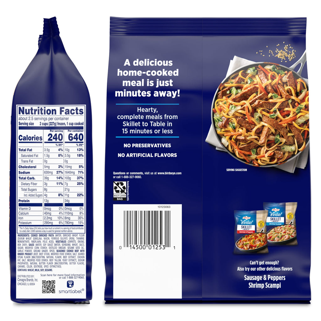 Birds Eye Voila! Beef Lo Mein Skillet Meal Frozen 21 Oz