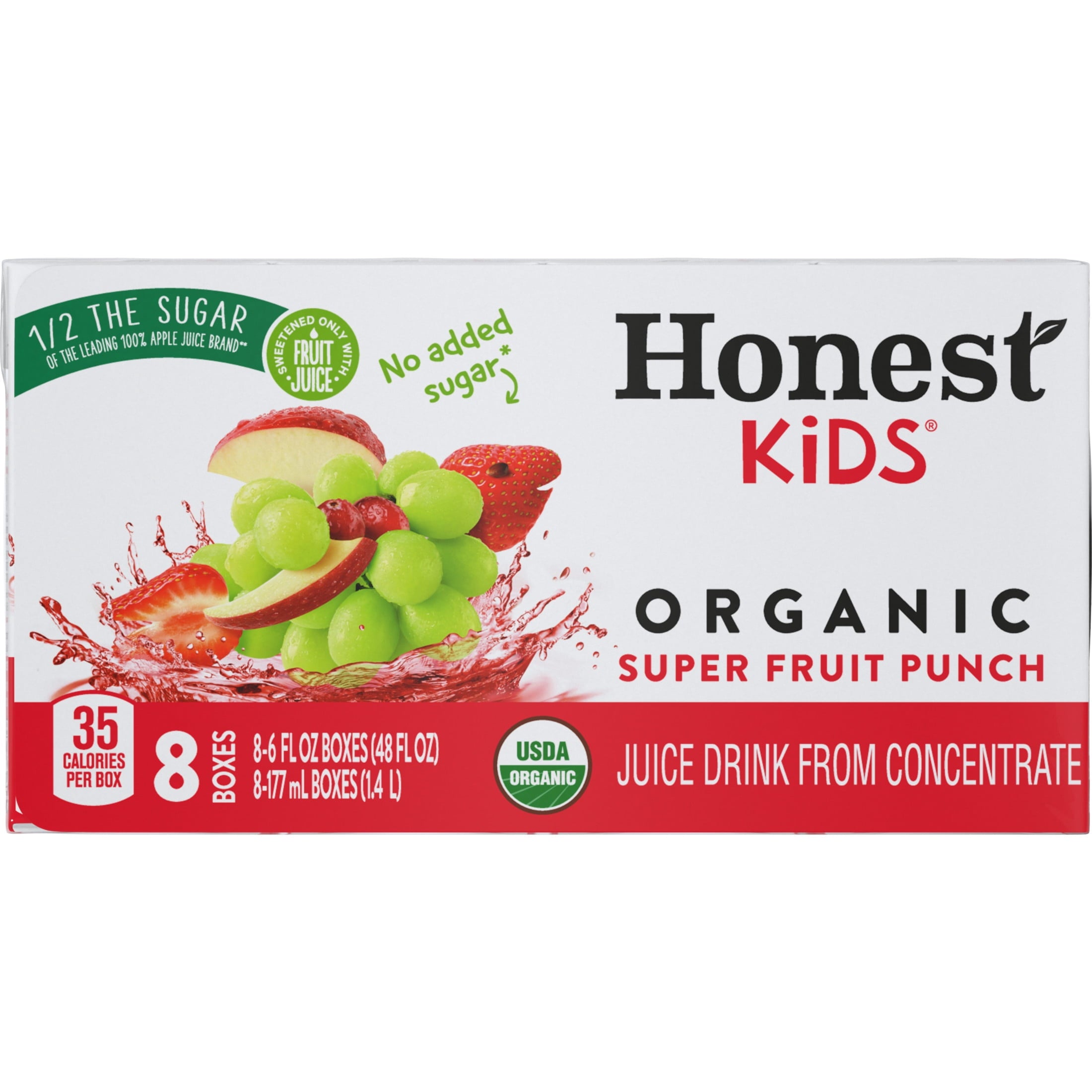 Honest Kids Super Fruit Punch Organic Juice Drink 6 fl oz 8 Pack