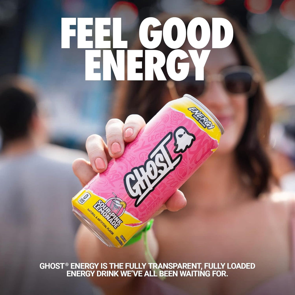 GHOST Energy Sour Pink Lemonade Sugar Free Energy Drink 16 fl oz Single Can