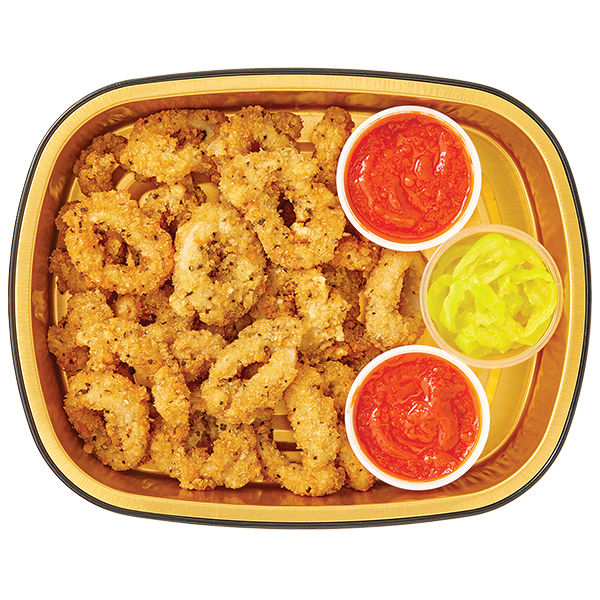 Wegmans Gold Pan Salt and Pepper Seasoned Calamari Rings with Tomato Sauce 14 oz
