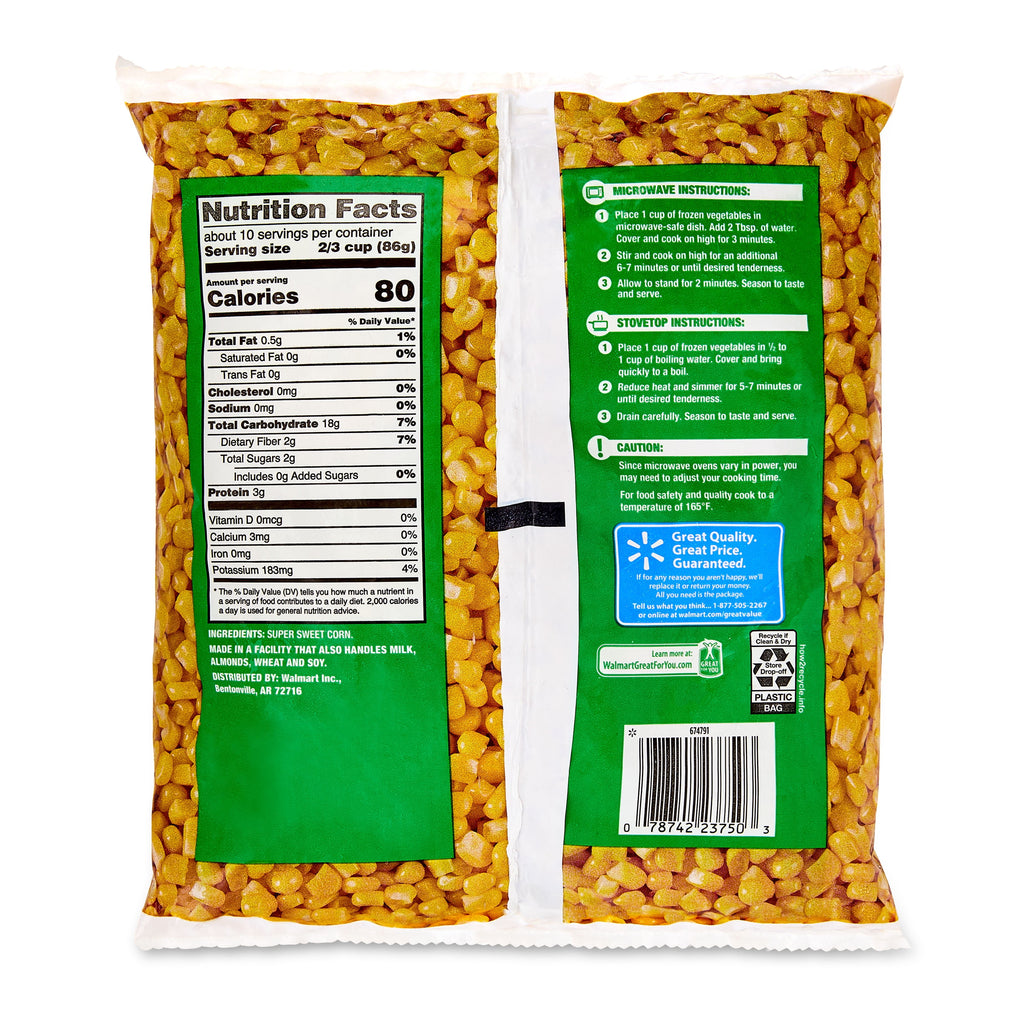 Great Value Whole Kernel Corn Frozen 32 Oz