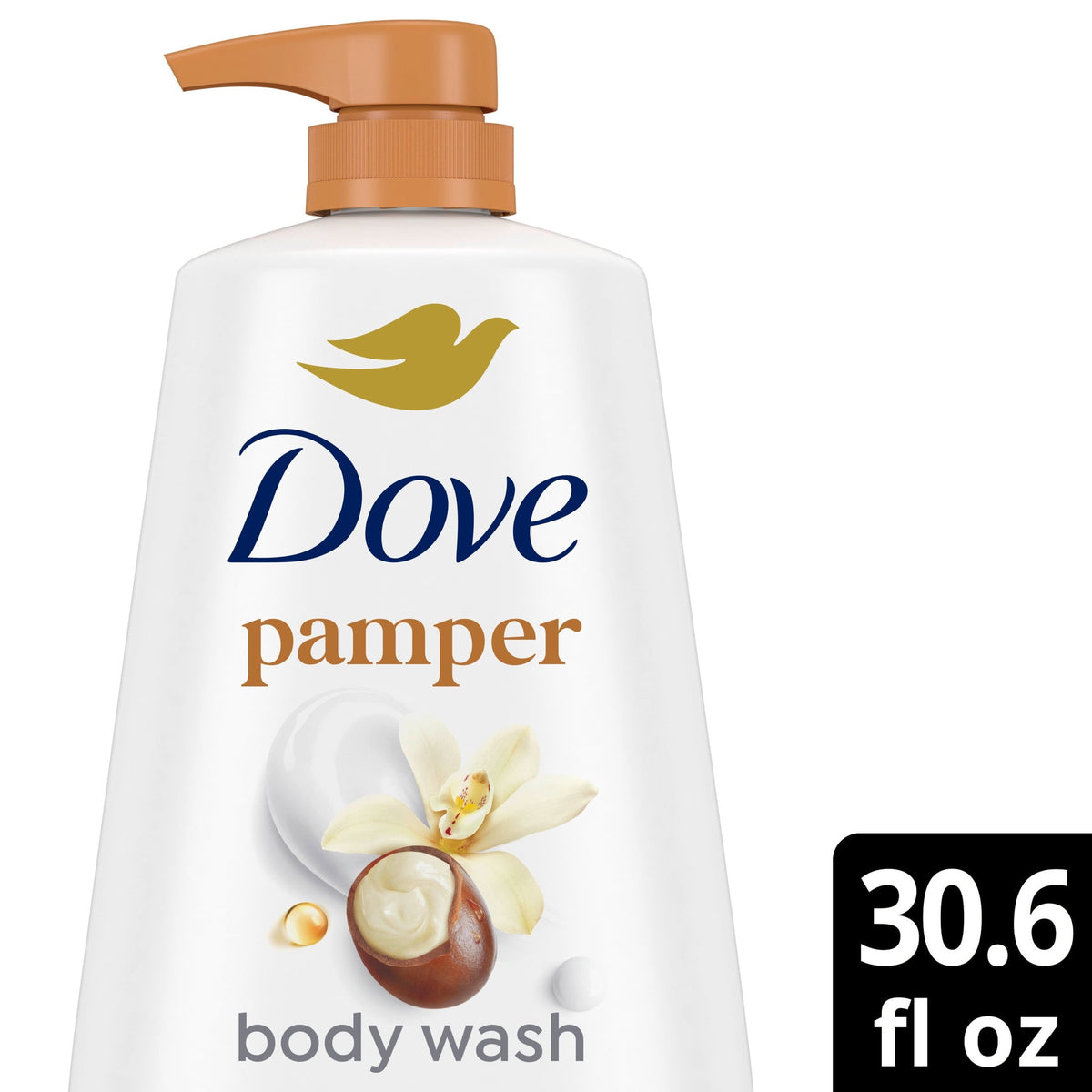Dove Pampering Body Wash Shea Butter & Vanilla Moisturizing Skin Cleanser 30.6 fl oz