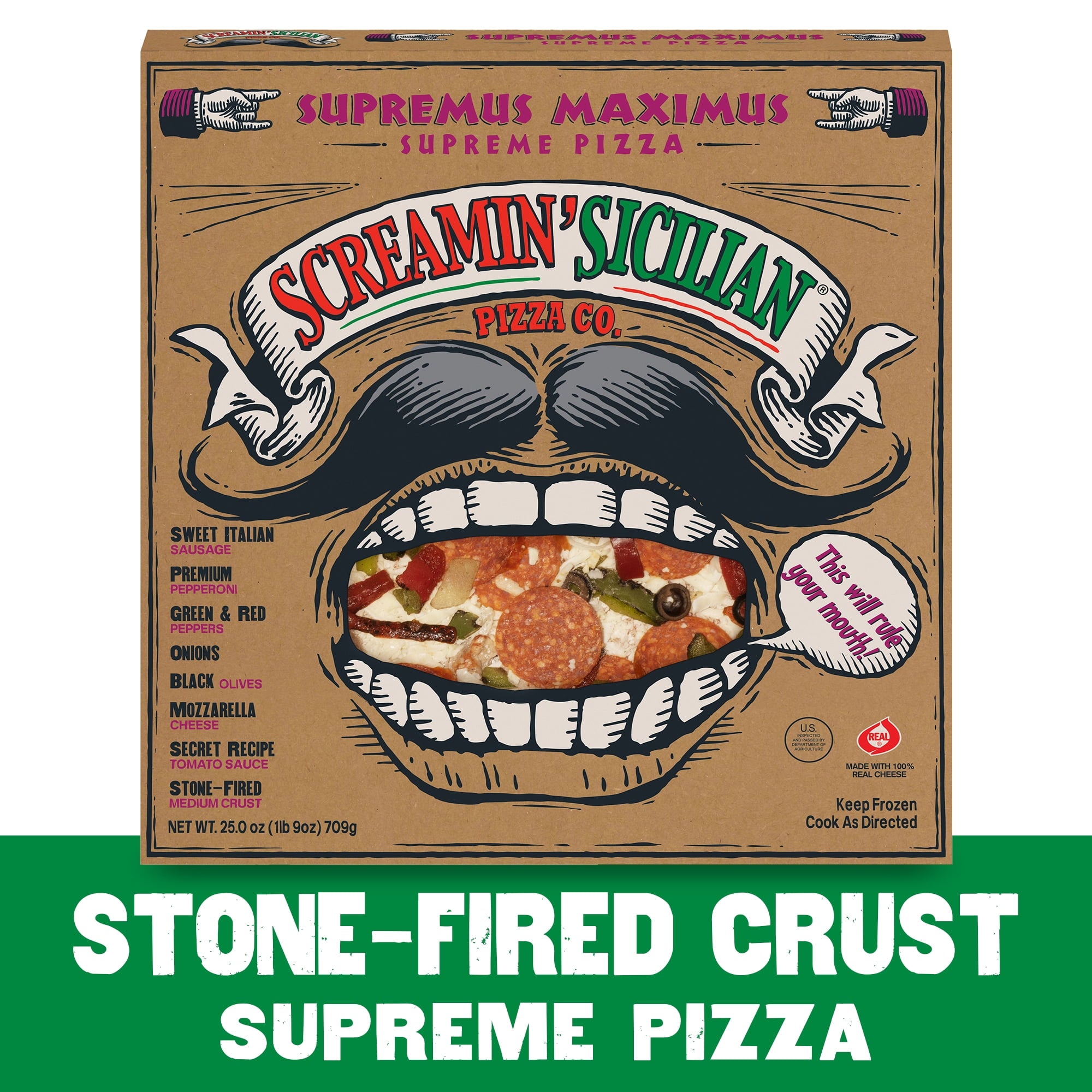 Screamin' Sicilian Supremus Maximus Original Pizzeria Crust Frozen Pizza 25 Oz