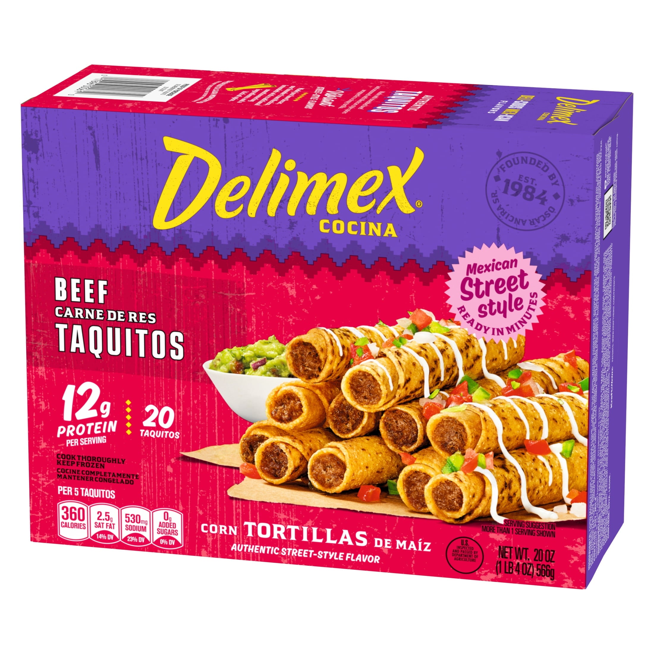 Delimex Beef Taquitos Frozen Snacks 20 Ct 20 Oz