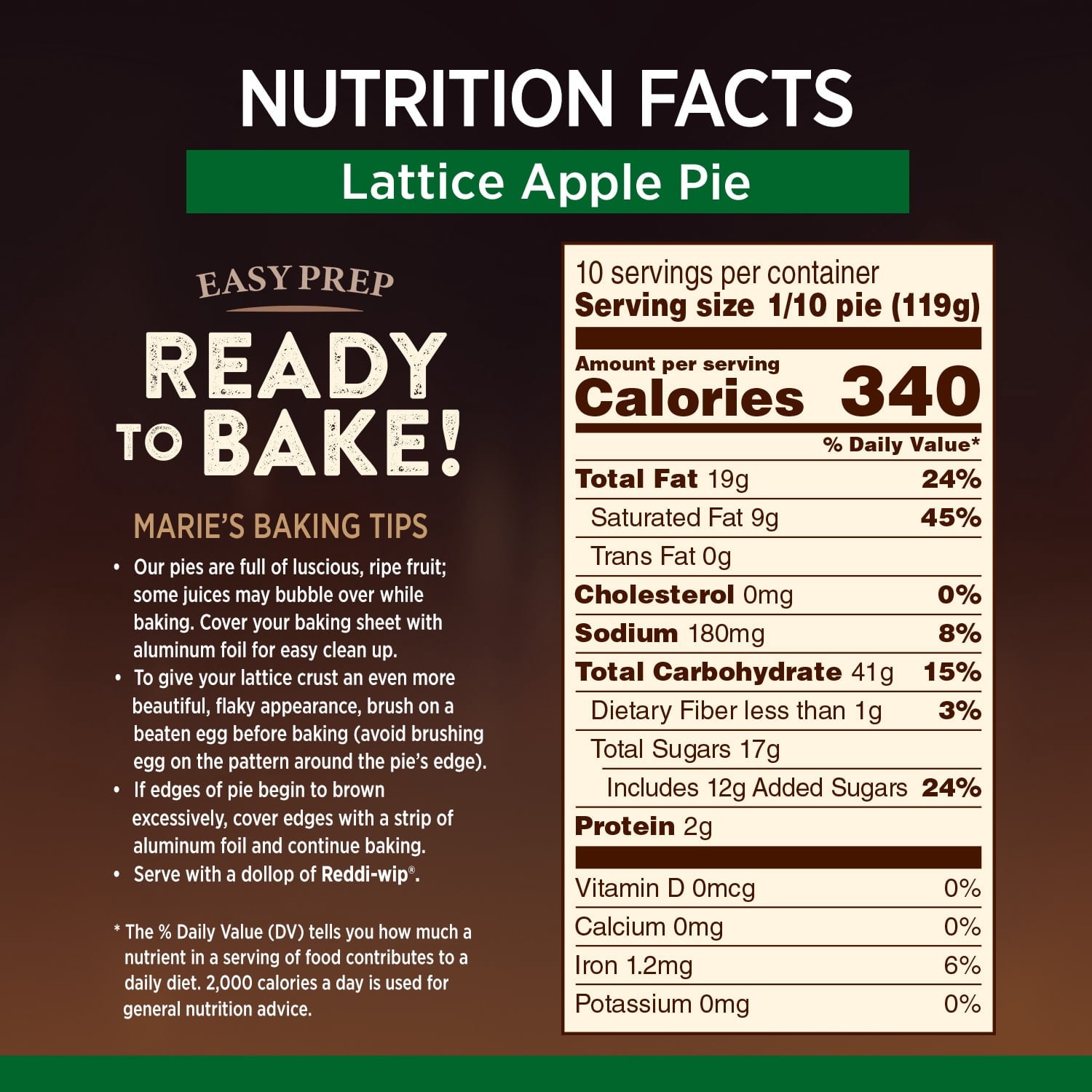 Lattice Apple Pie 42 Oz Marie Callender's