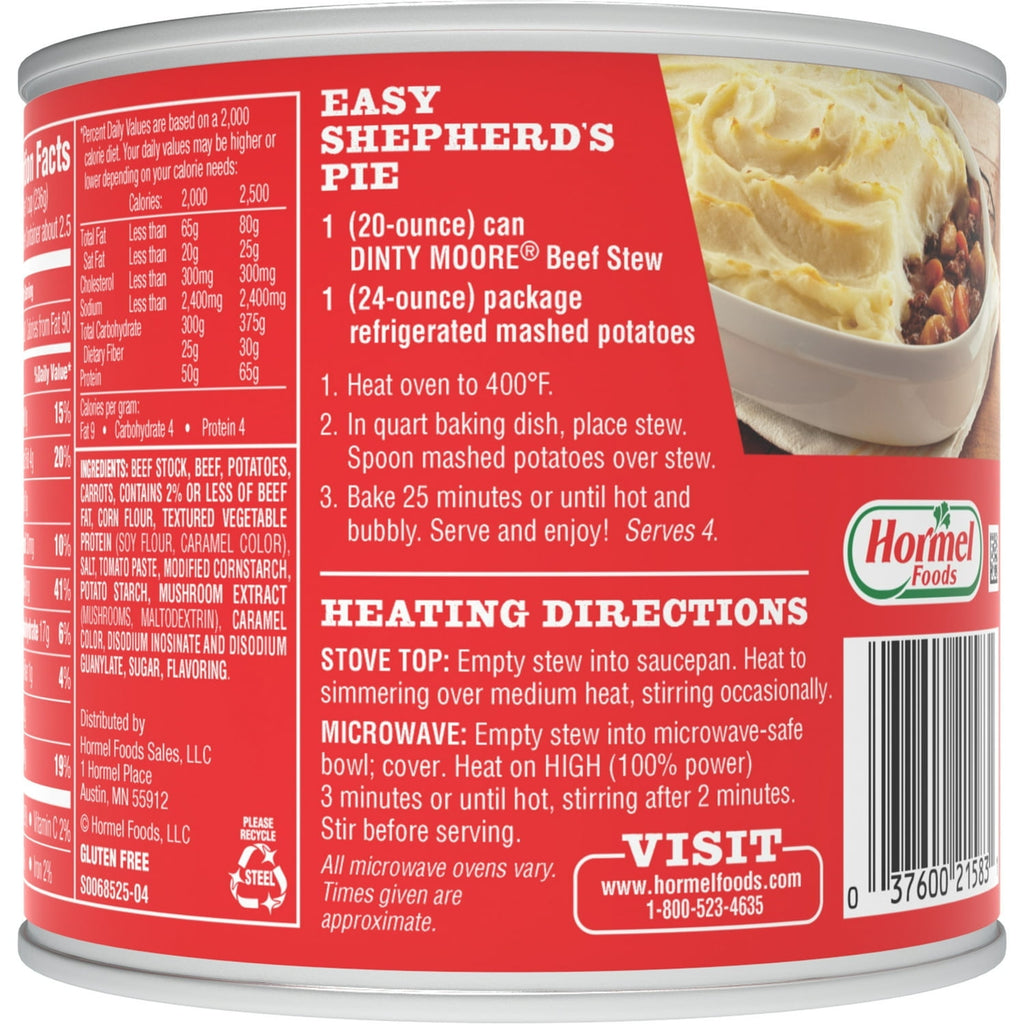 Dinty Moore Beef Stew with Potatoes and Carrots Shelf Stable 20 Oz
