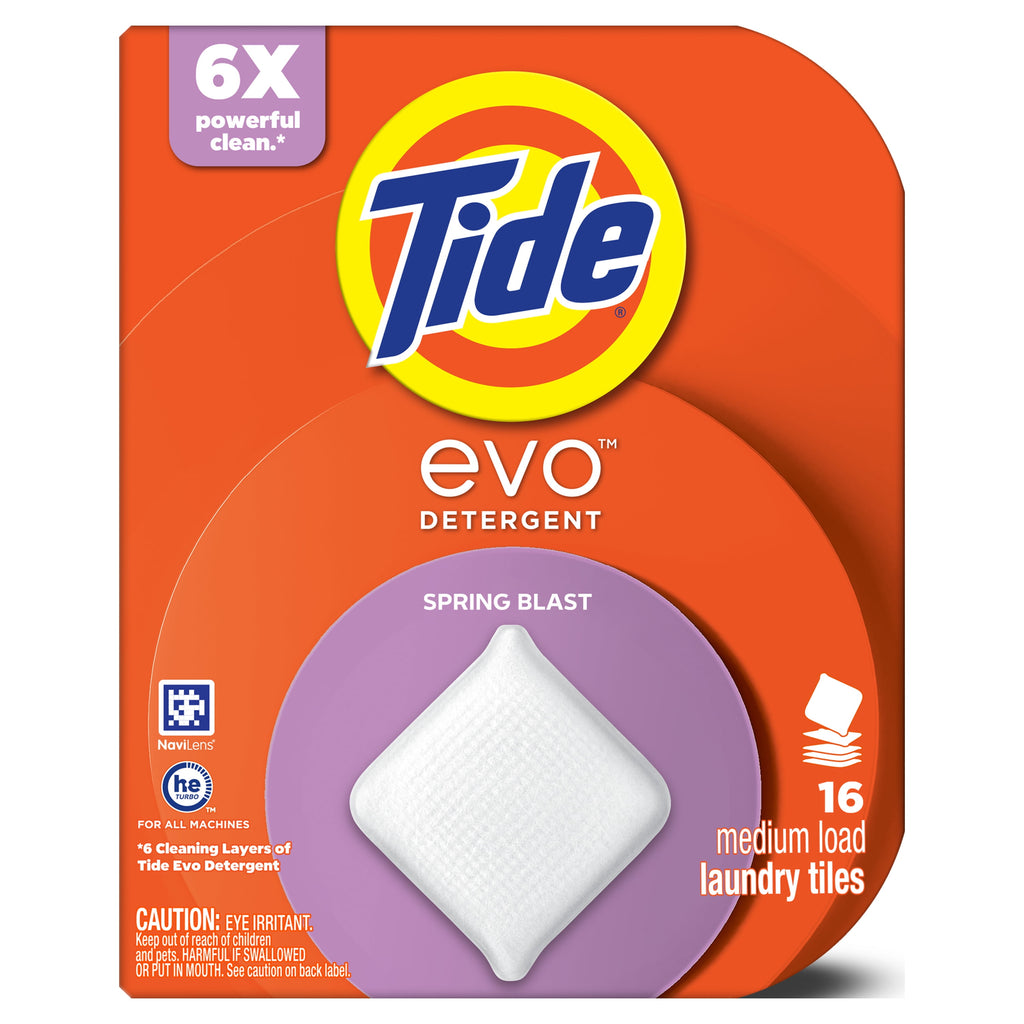 Tide evo Laundry Detergent Tiles 100% Concentrated Spring Blast Scent