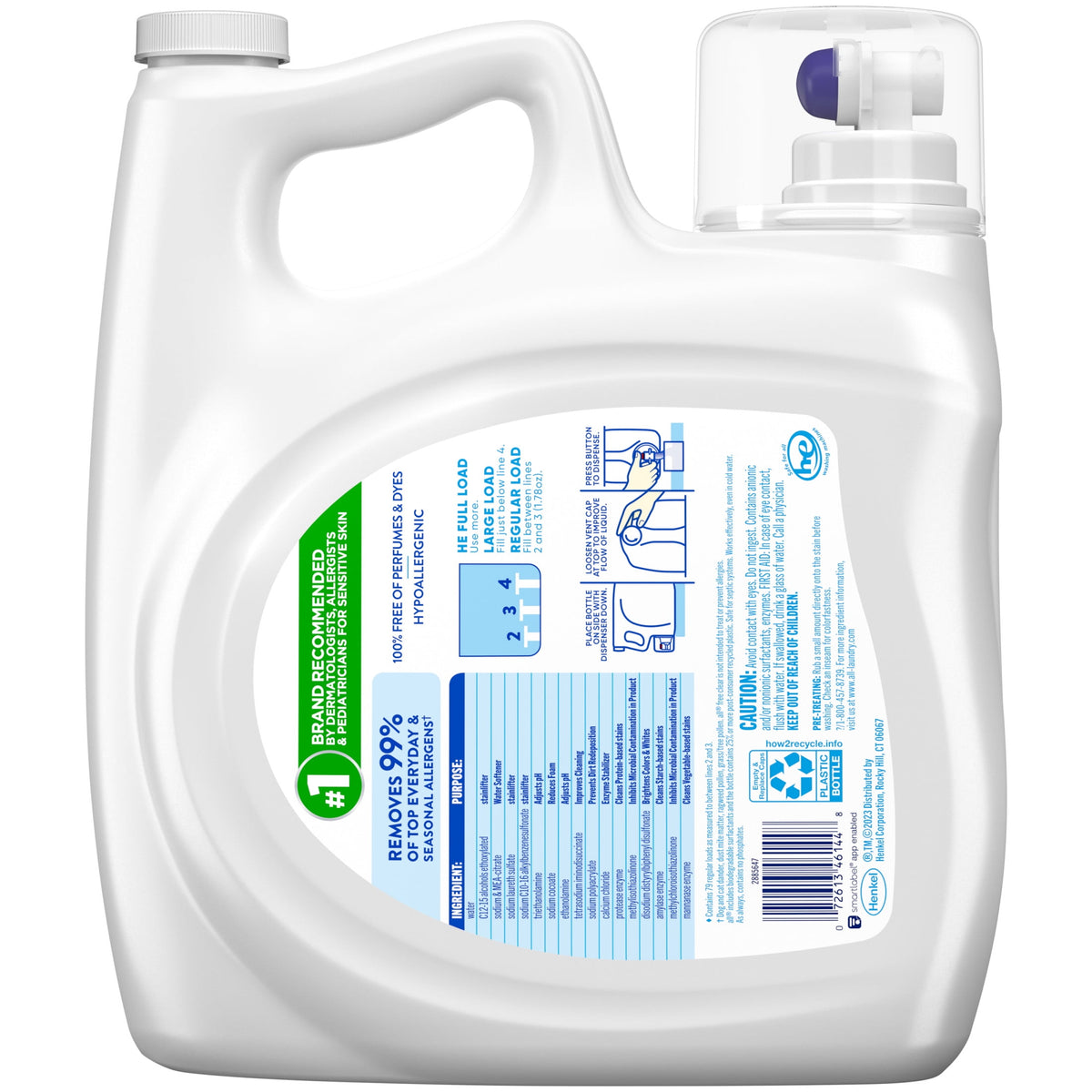 all Free Clear Oxi Liquid Laundry Detergent Unscented 141 fl oz 79 Loads