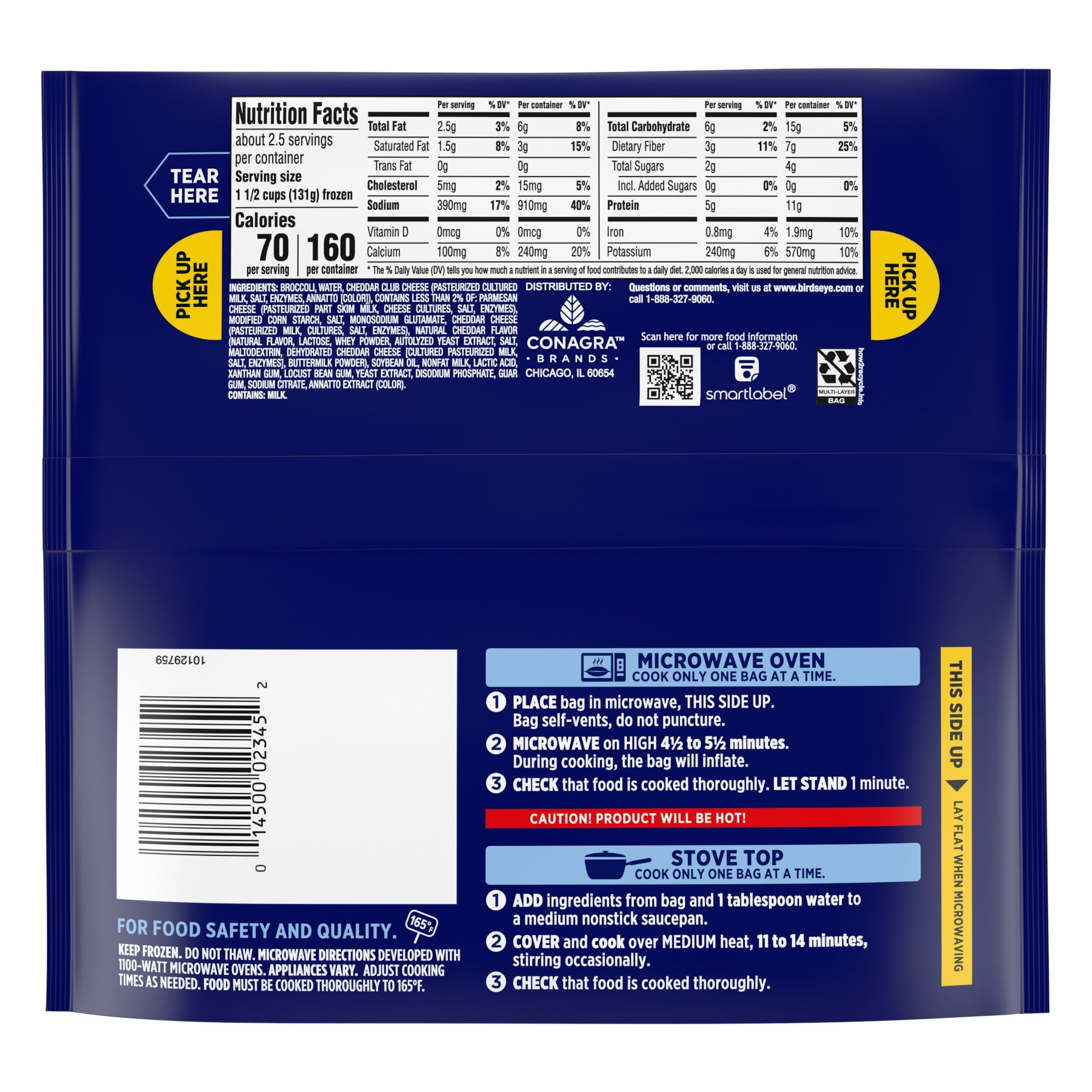 Birds Eye Steamfresh Sauced Cheesy Broccoli Frozen Vegetables 10.8 Oz