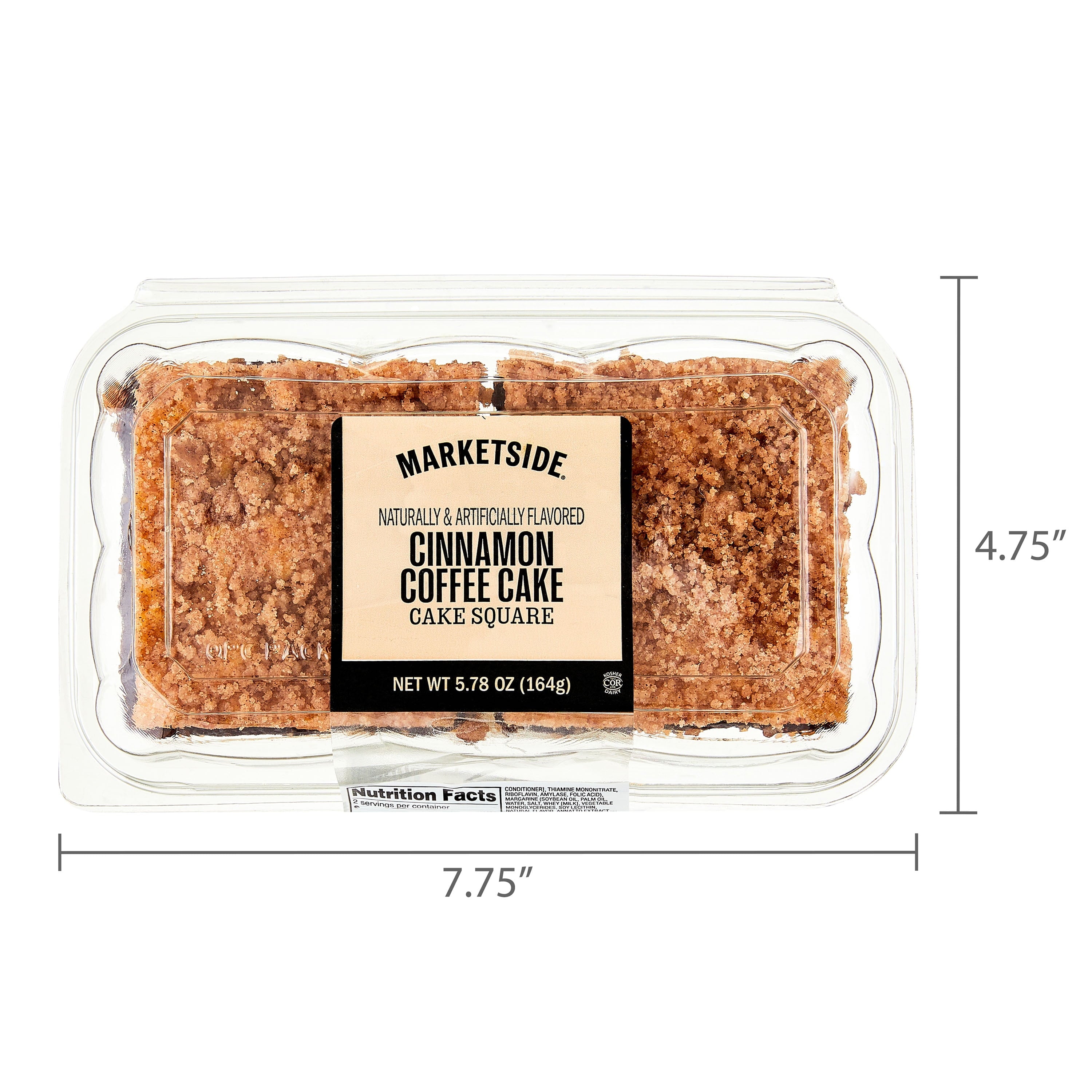 Cinnamon Coffee Cake Squares 5.78 Oz 2 Count Marketside