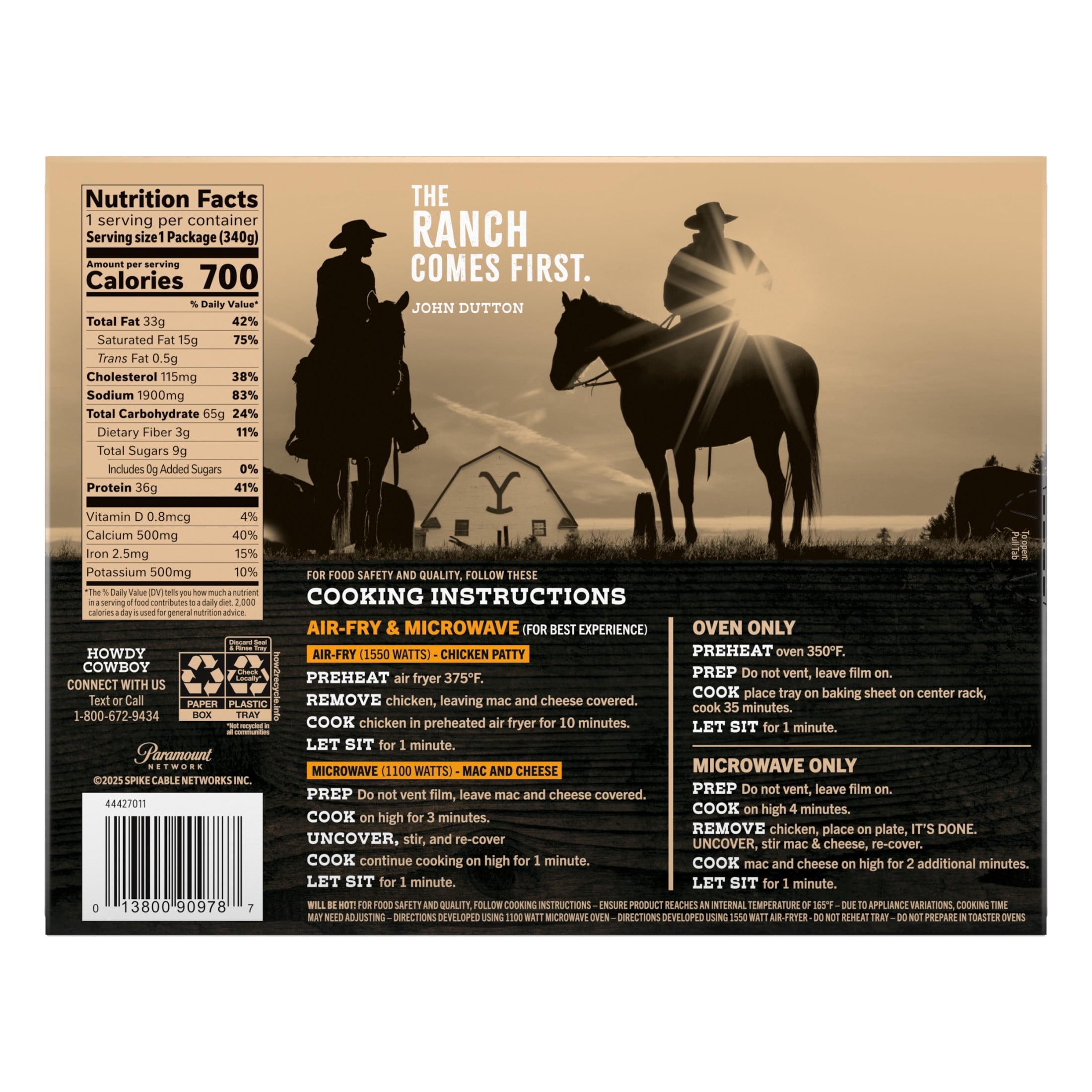 Yellowstone Crispy Chicken and Poblano Mac and Cheese Frozen Meal 12 Oz