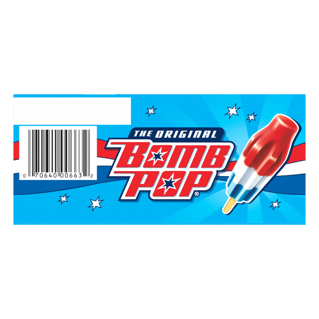 Bomb Pop Original Freeze Ice Pops Cherry Lime & Blue Raspberry 12 Count 21 Fl Oz