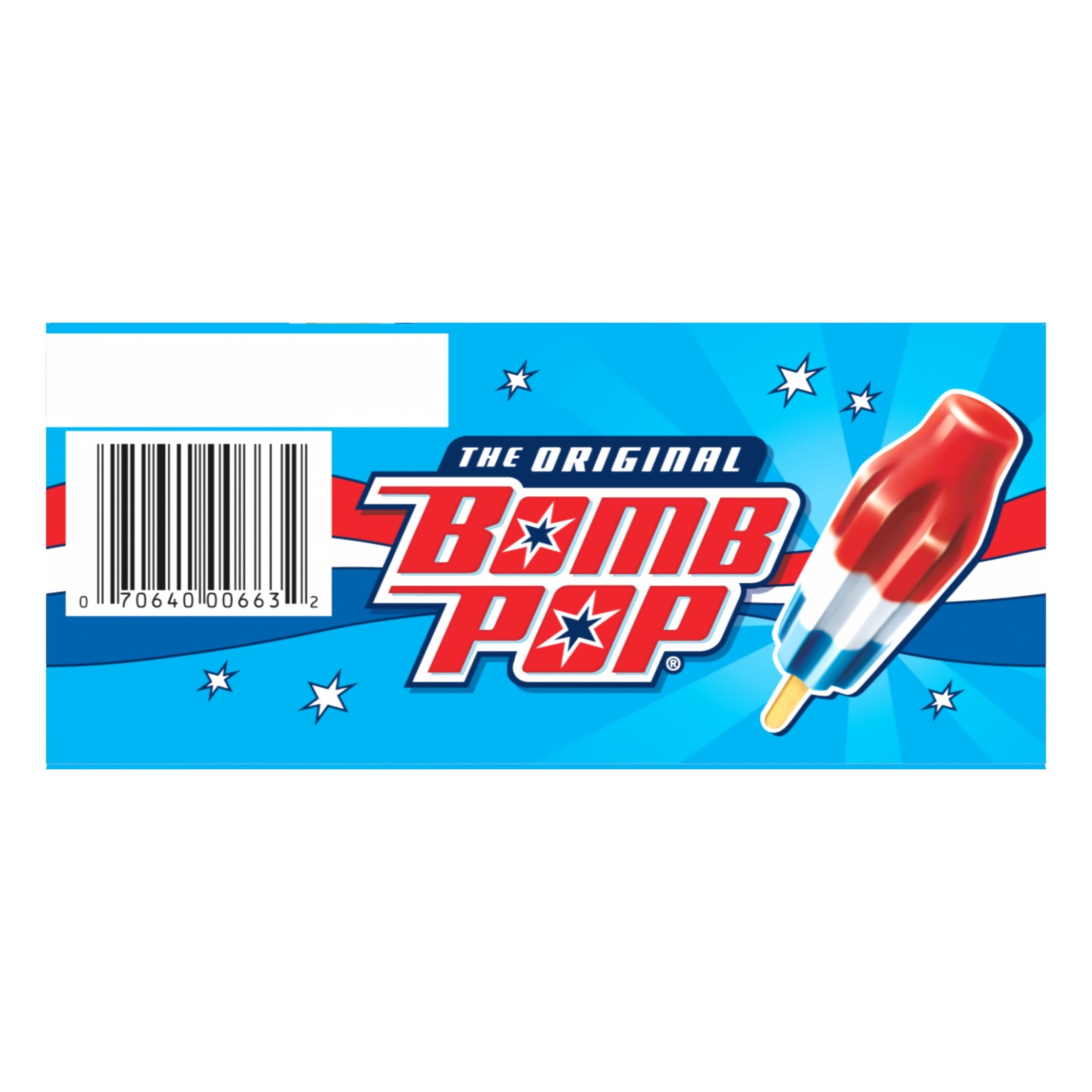 Bomb Pop Original Freeze Ice Pops Cherry Lime & Blue Raspberry 12 Count 21 Fl Oz