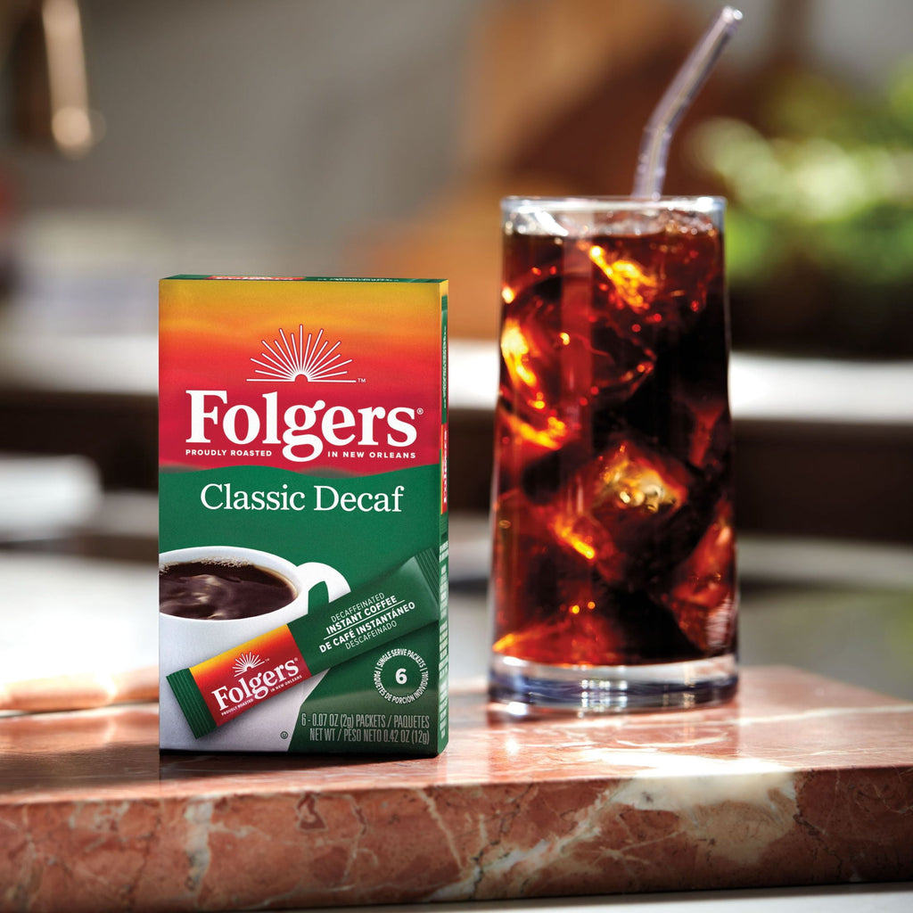 Folgers Classic Decaf Naturally Caffeinated Medium Instant Coffee 0.07 oz 6 Count