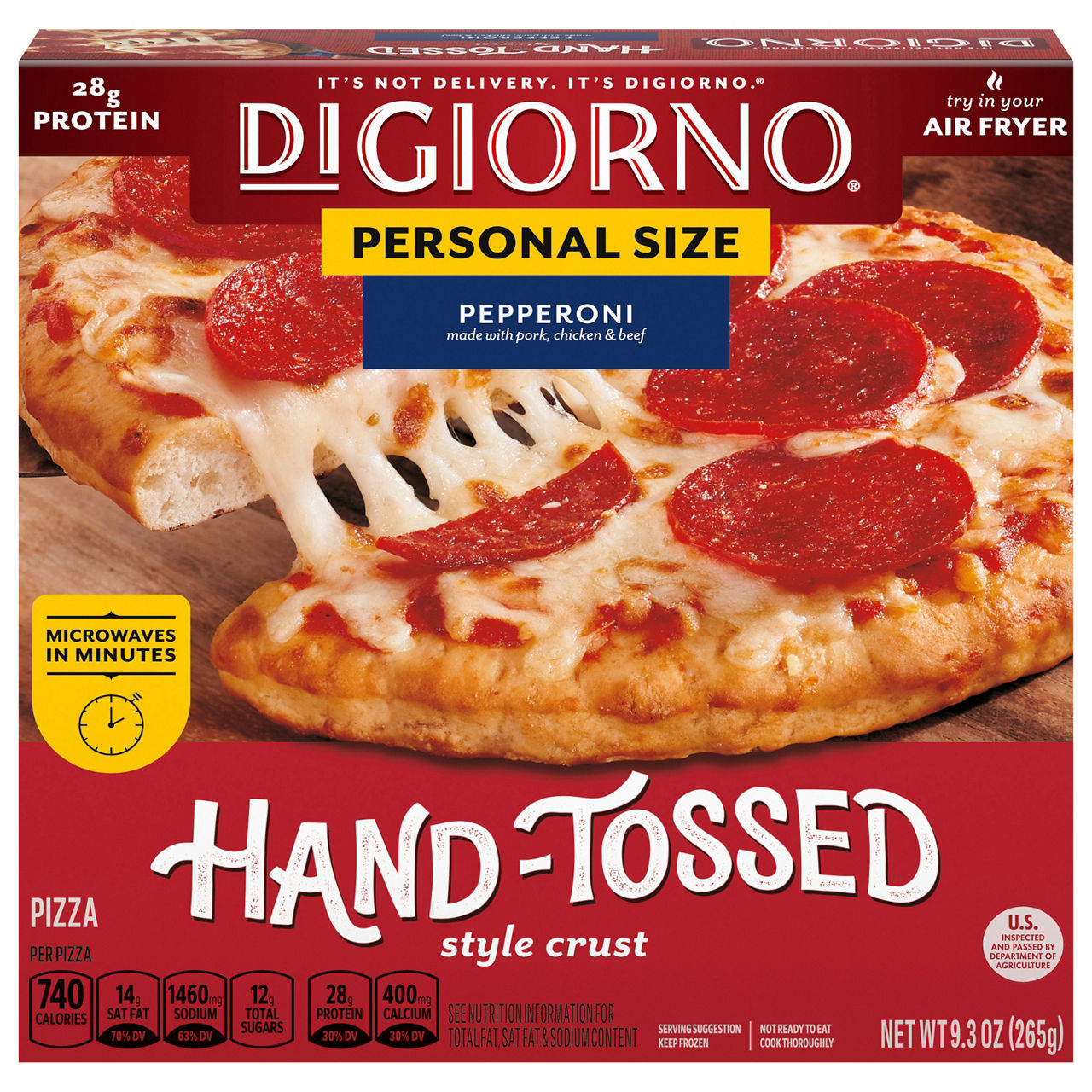 DiGiorno Hand-Tossed Style Crust Pepperoni Personal Size Pizza 9.3 oz