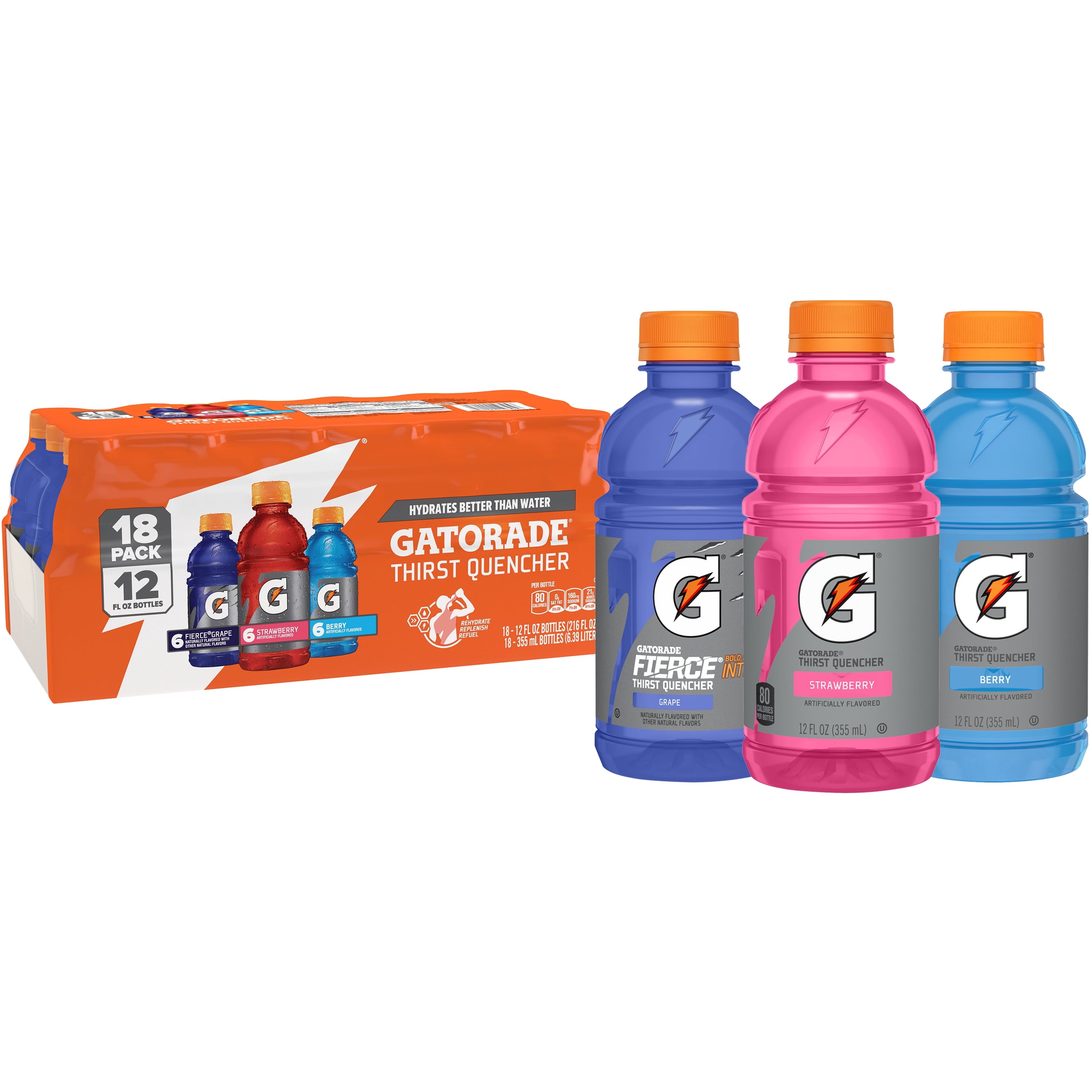 Gatorade Thirst Quencher Grape Strawberry Berry Sports Drink 12 fl oz 18 Count Bottles